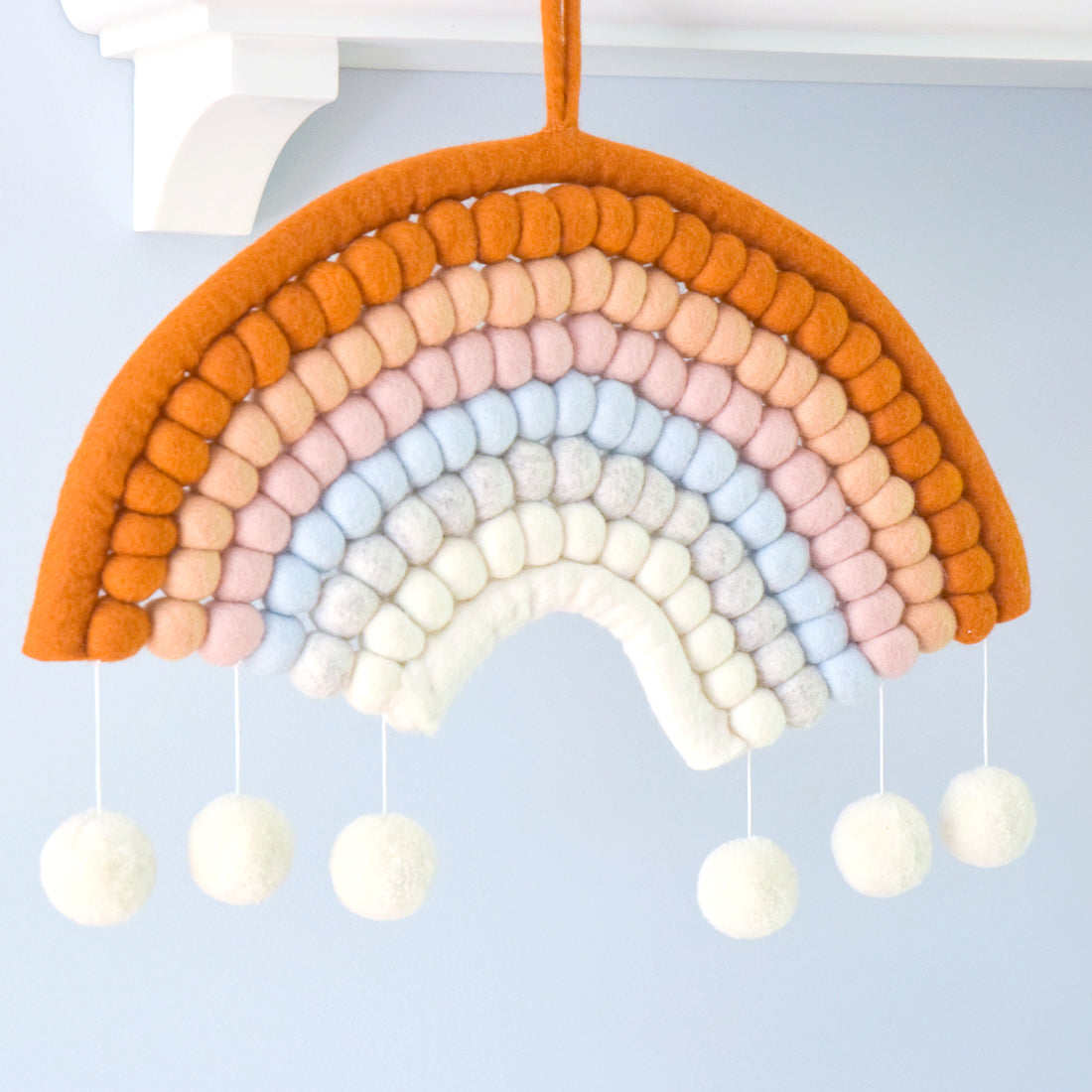 Rainbow Felt Ball Hanging - Boho - Tara Treasures