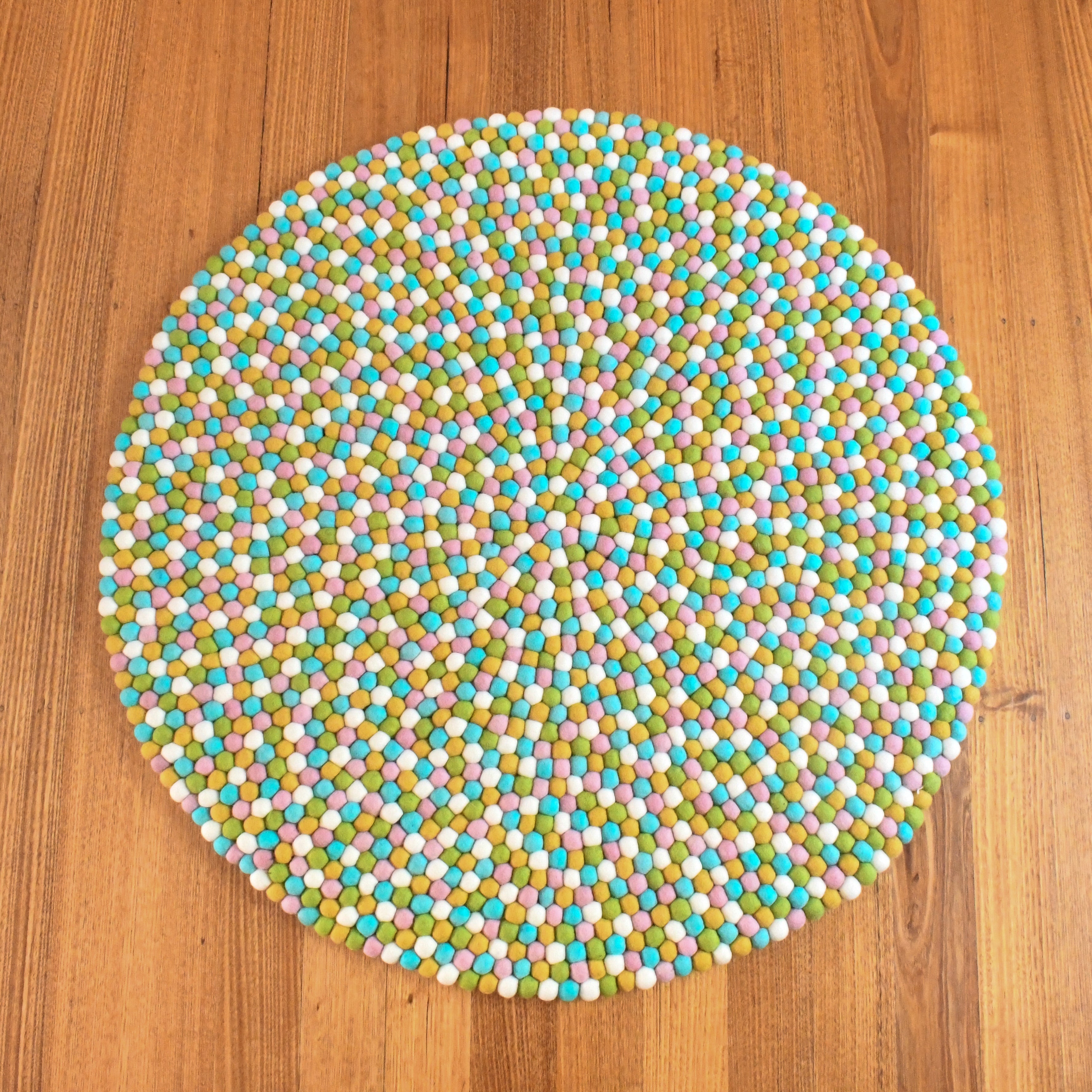 Felt Ball Rug - Jellybean Colours 100cm - Tara Treasures