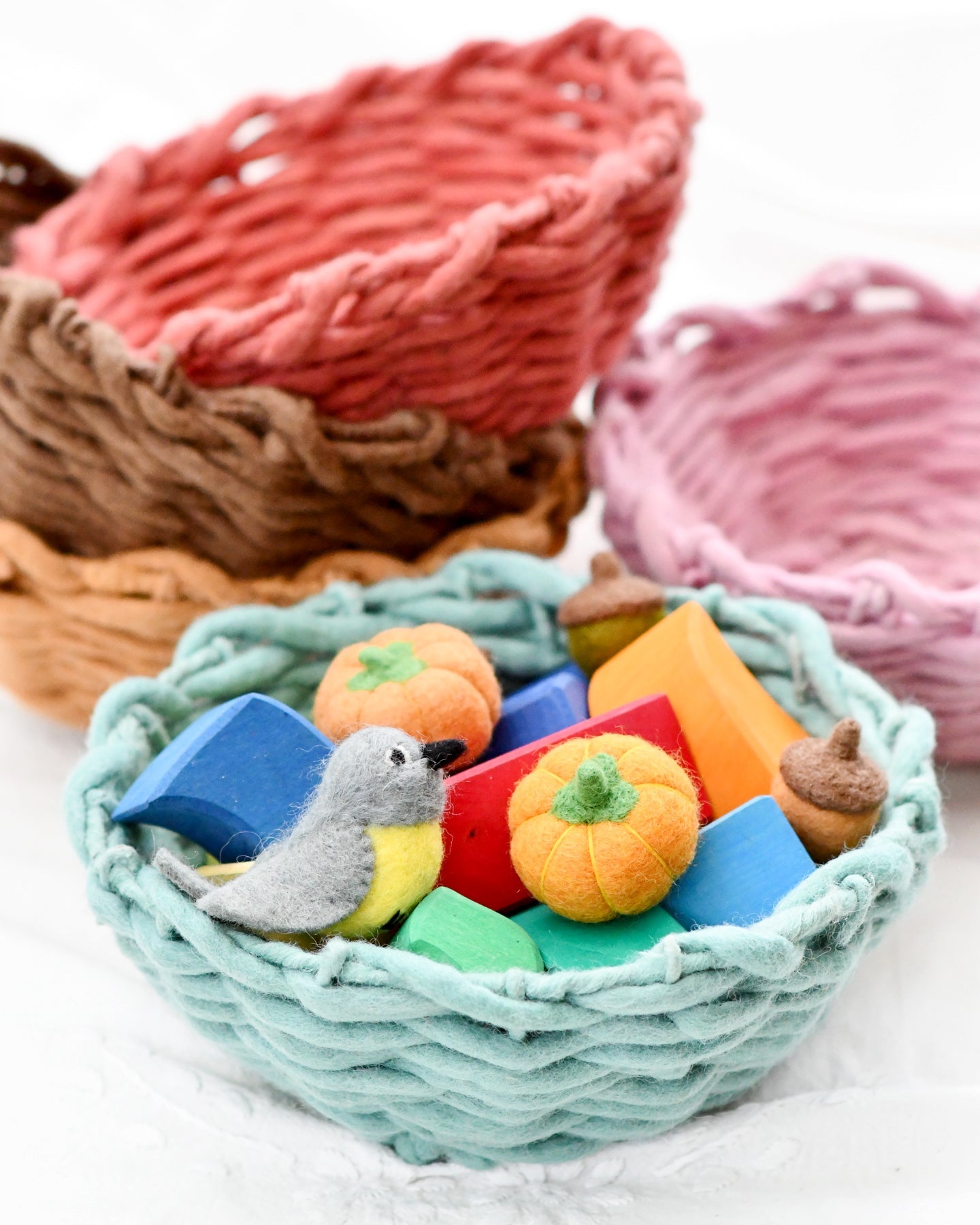 Felt Weave Basket - Chocolate Colour (Basket Only) - Tara Treasures