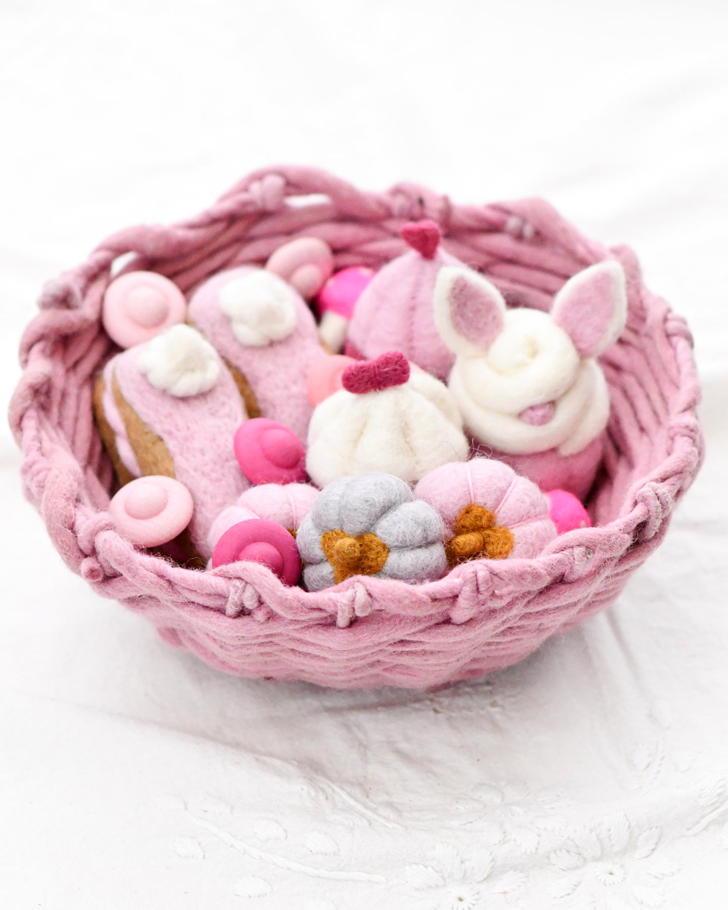 Felt Weave Basket - Light Pink Colour (Basket Only) - Tara Treasures