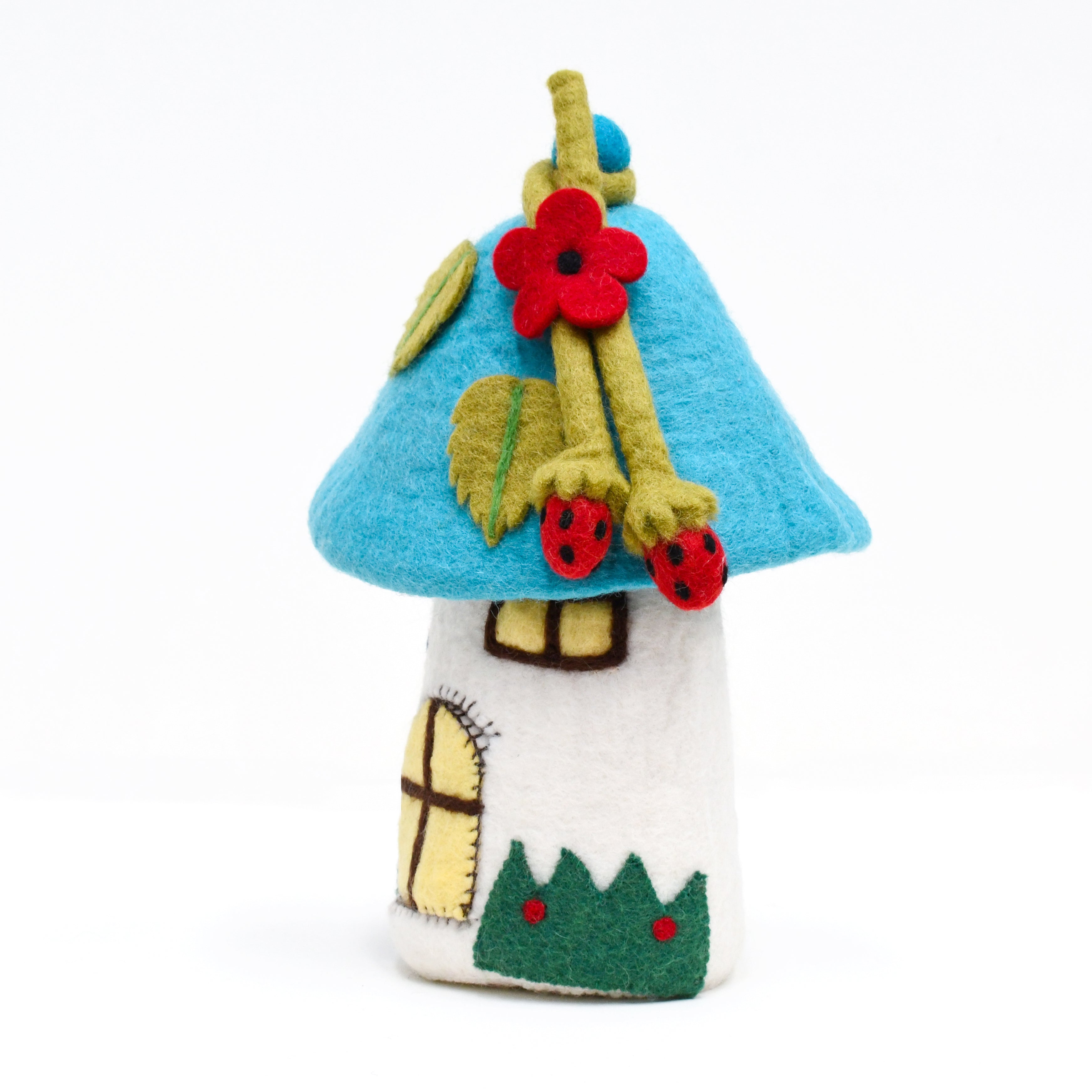 Fairies and Gnomes House - Blue Roof - Tara Treasures