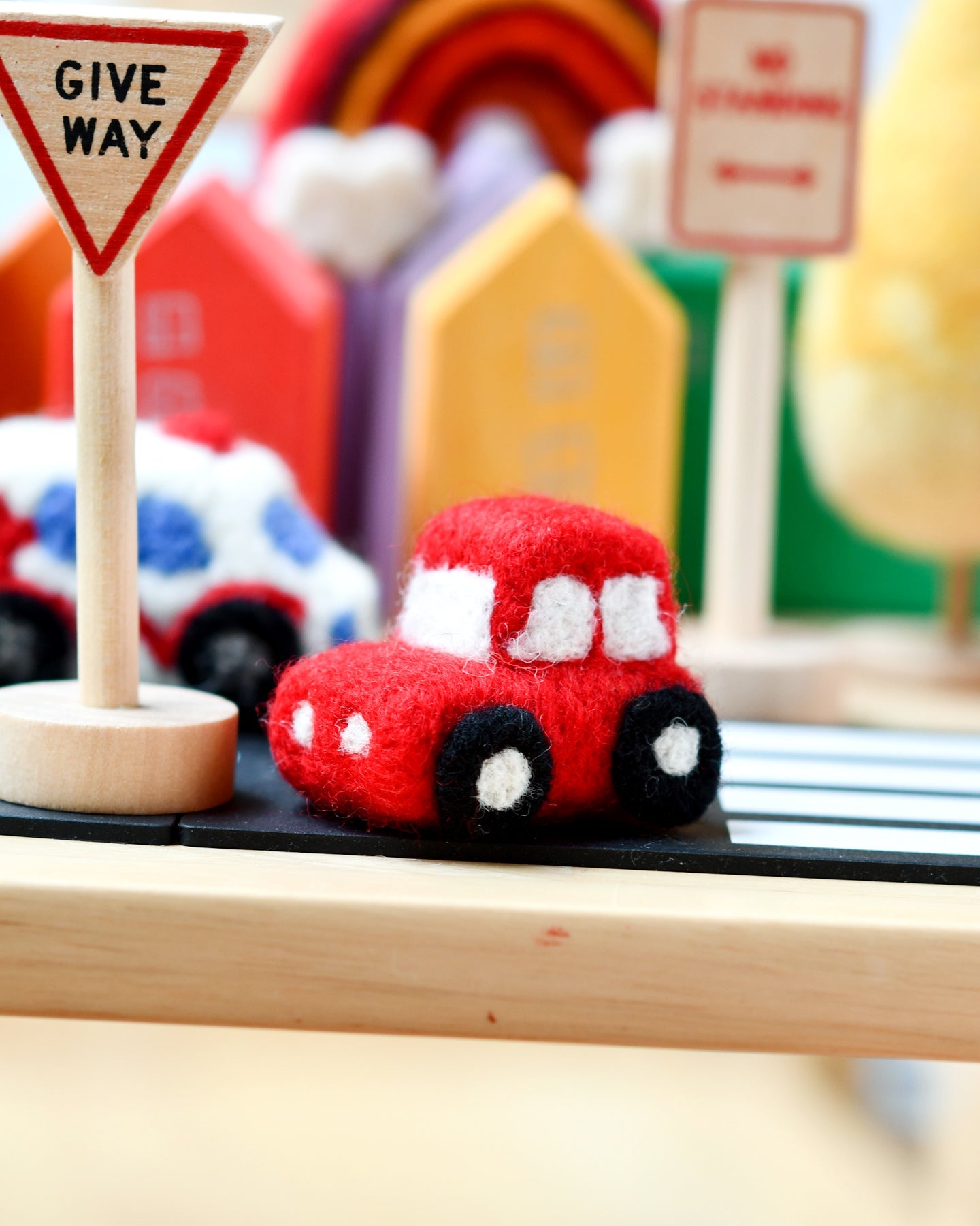 Felt Red Car Toy