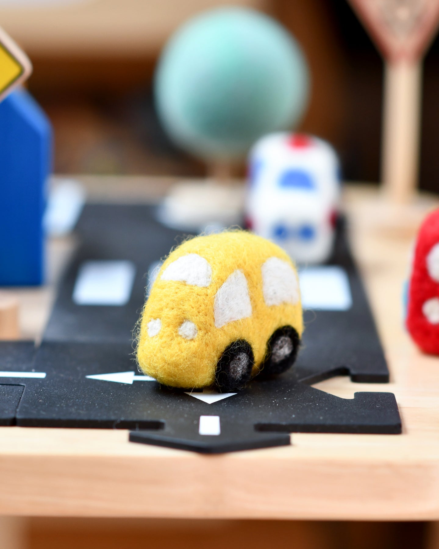 Felt Yellow Taxi Toy