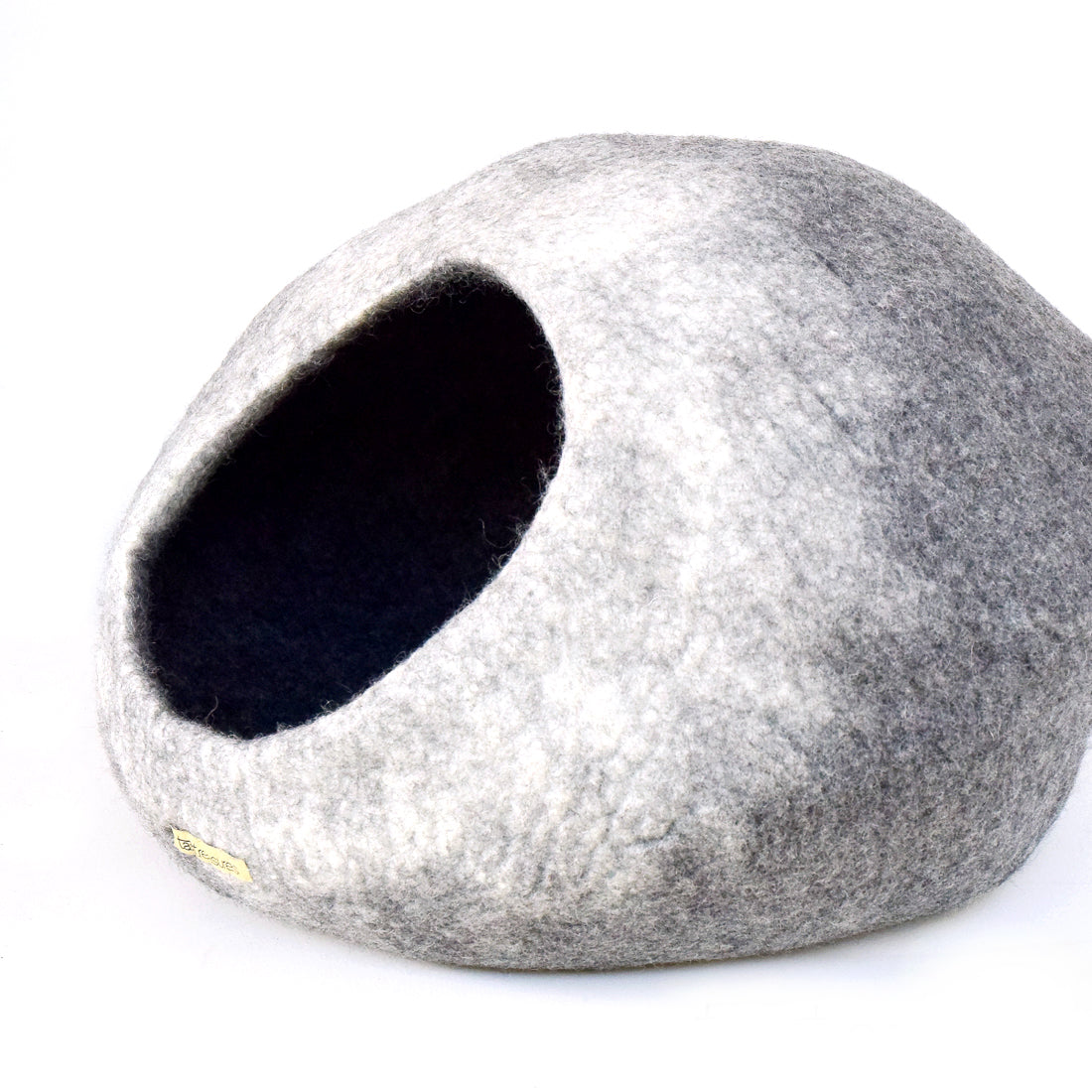 Large Cat Cave - White Grey Ombre Cocoon - Tara Treasures