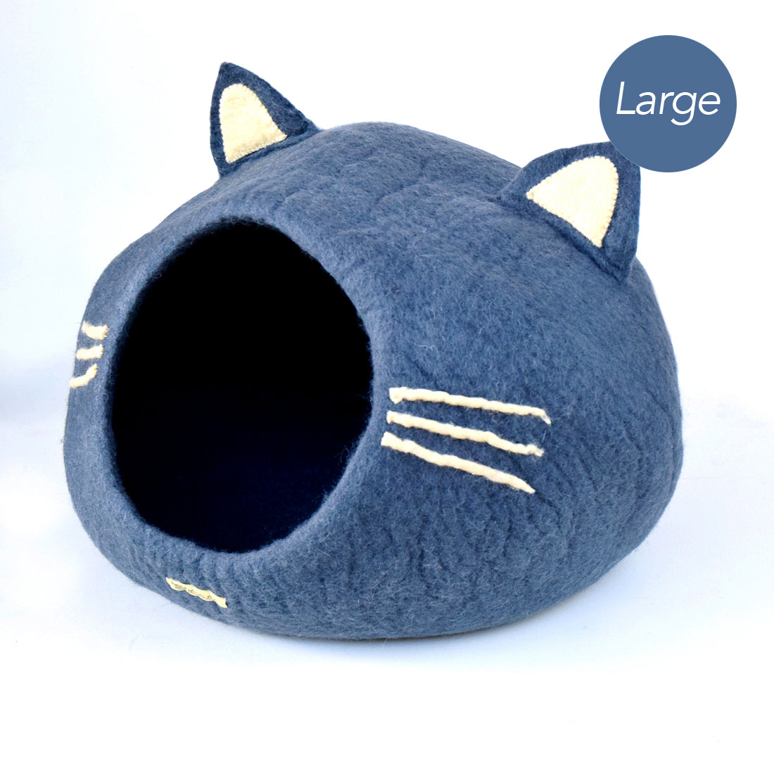 Large Cat Cave - Cat Head Dark Grey - Tara Treasures