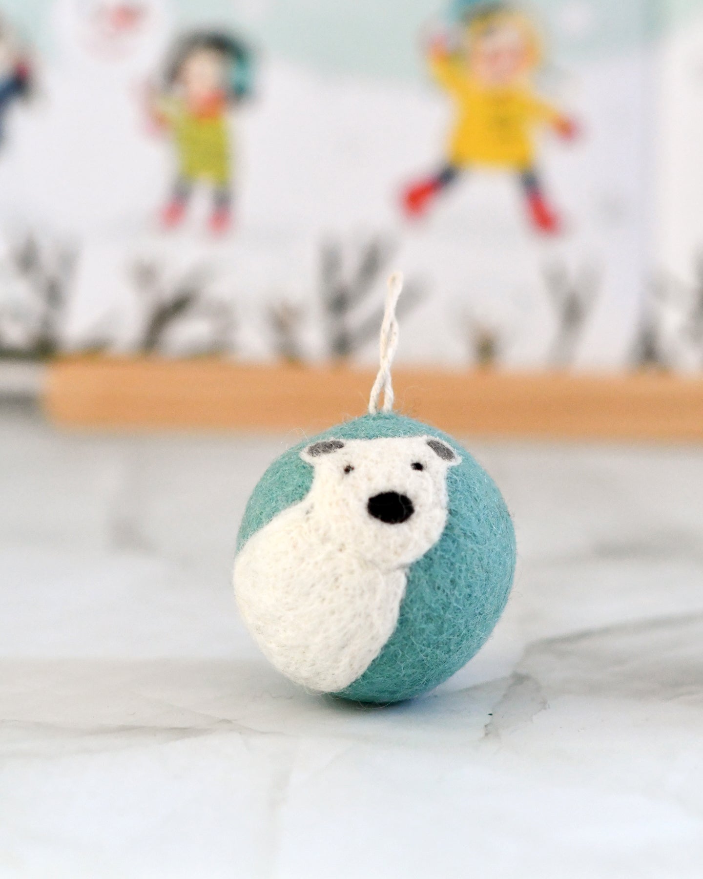 Felt Bauble Christmas Ornament - Polar Bear - Tara Treasures