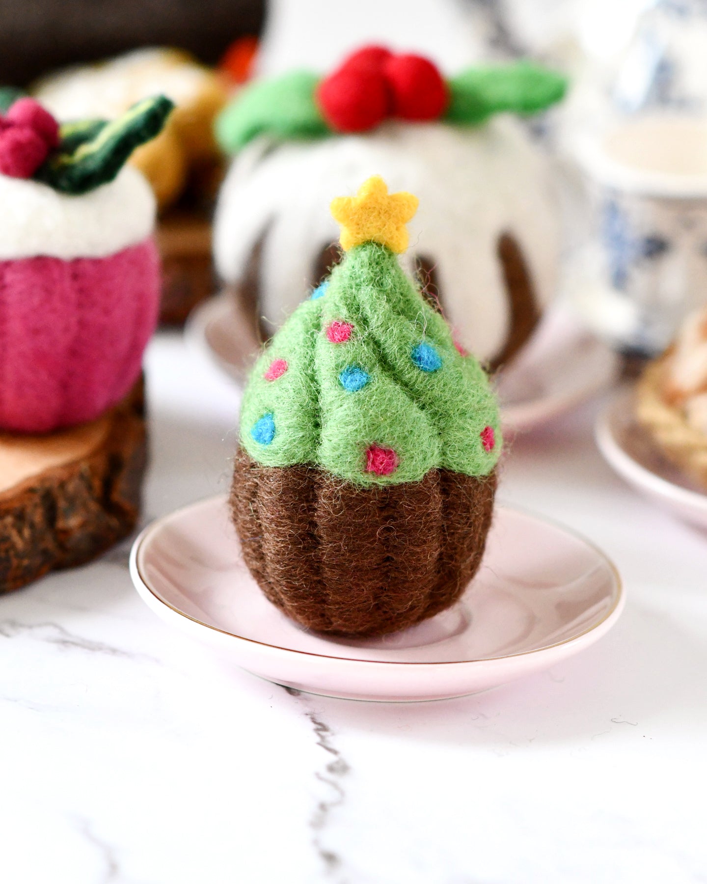 Felt Cupcake - Christmas Tree - Tara Treasures