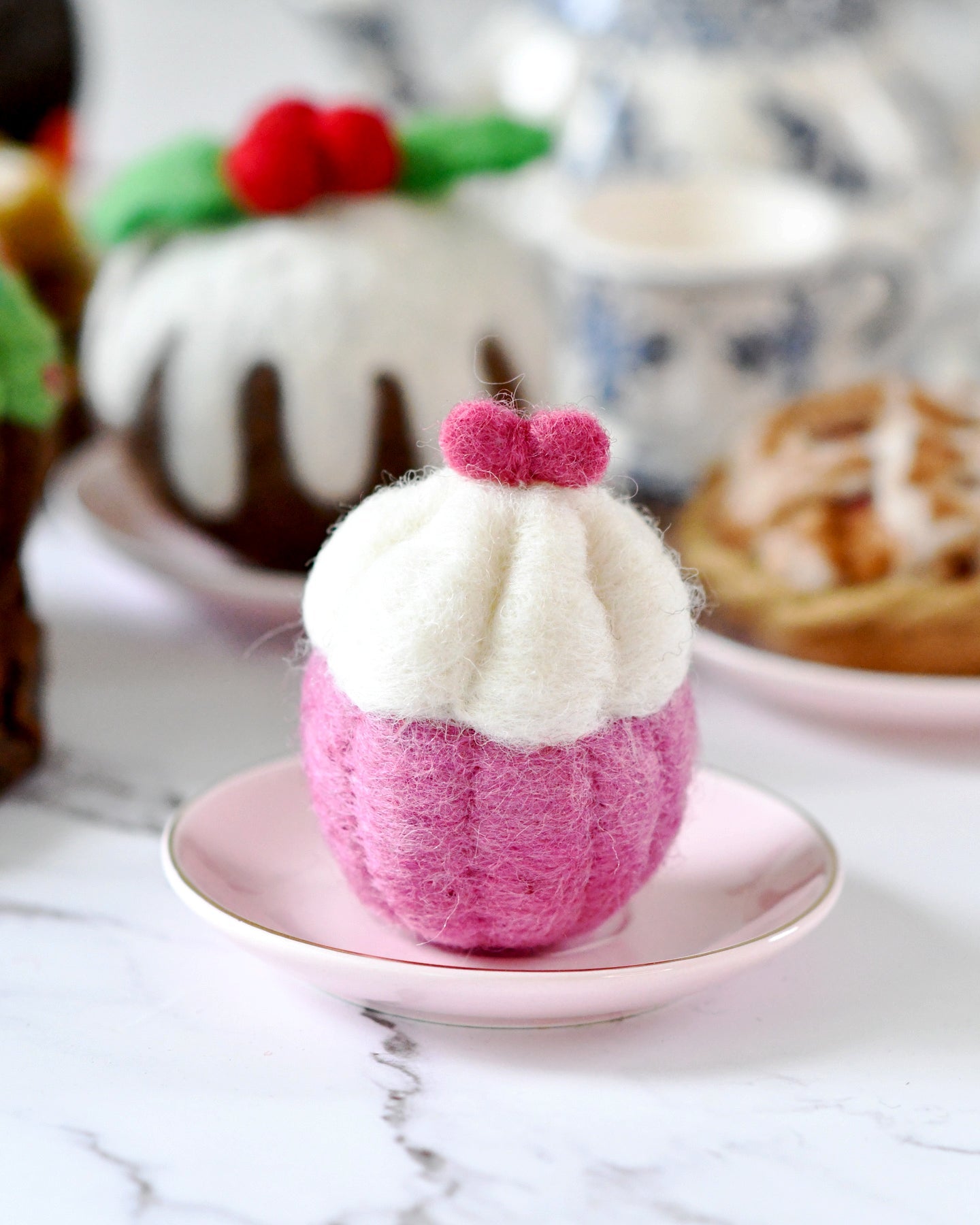 Felt Cupcake - Pink Ribbon - Tara Treasures