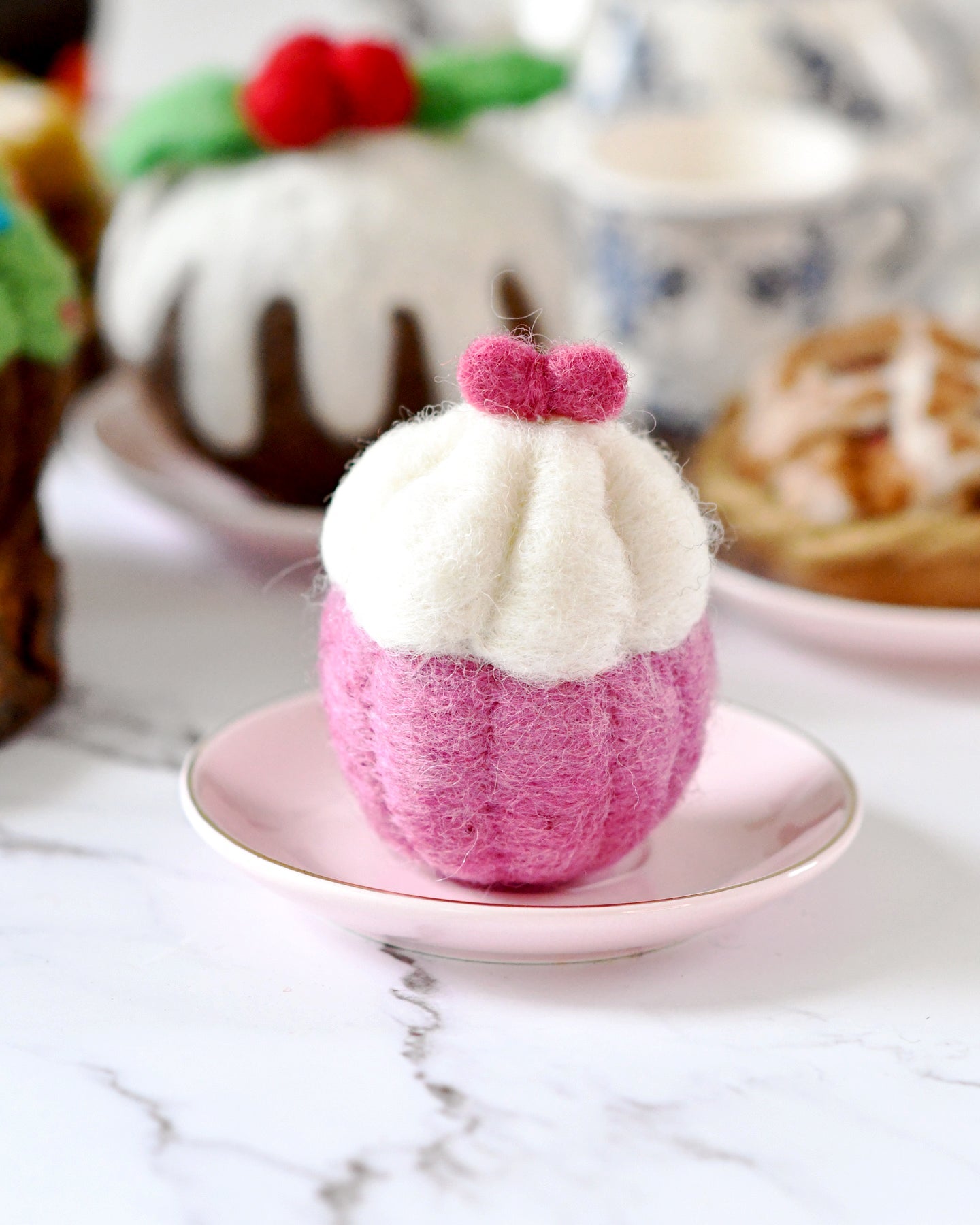 Felt Cupcake - Pink Ribbon - Tara Treasures