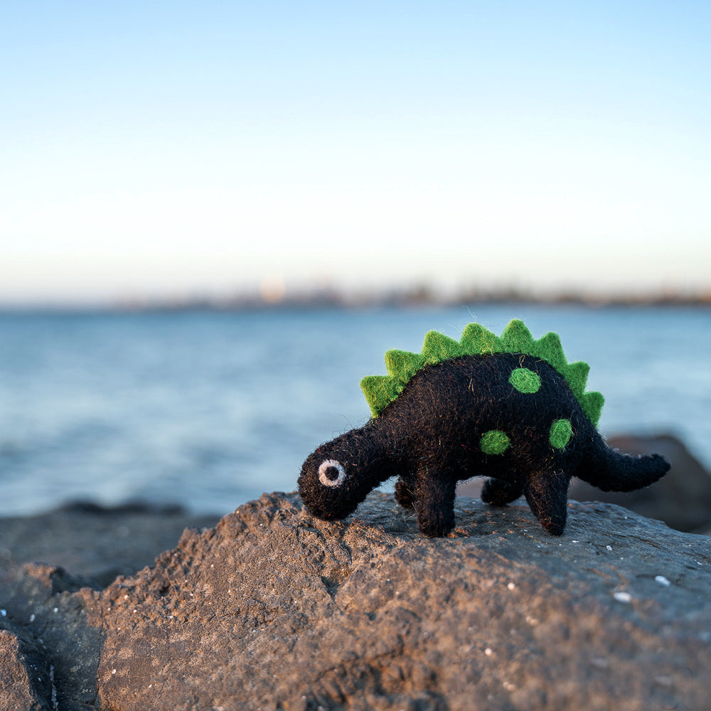 Felt Dinosaur Toy - Green Spikes - Tara Treasures