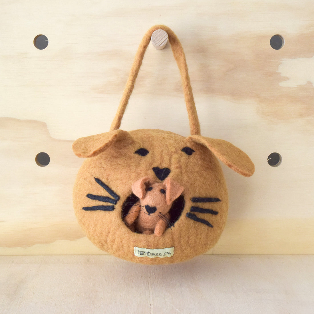 Felt Dog House Bag with Puppy Toy - Tara Treasures