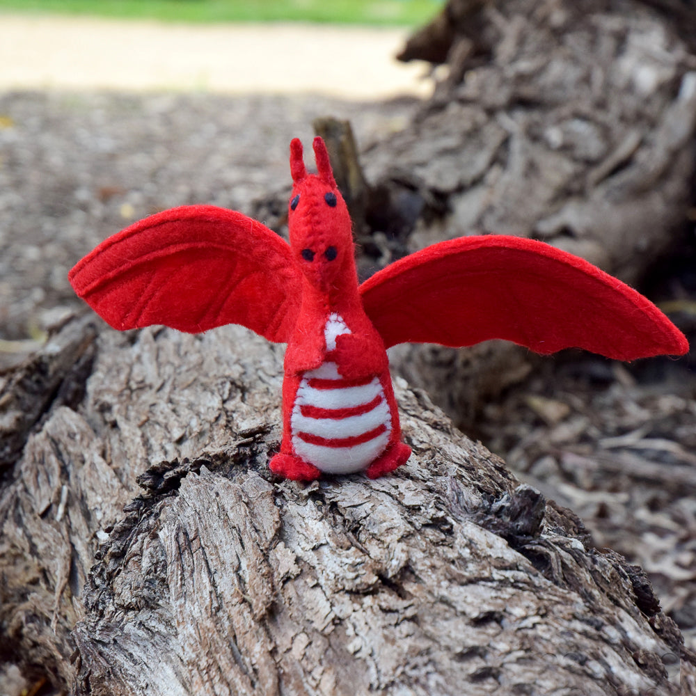 Felt Dragon Toy - Red - Tara Treasures