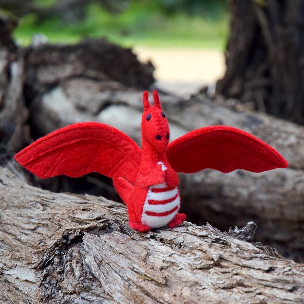 Felt Dragon Toy - Red - Tara Treasures