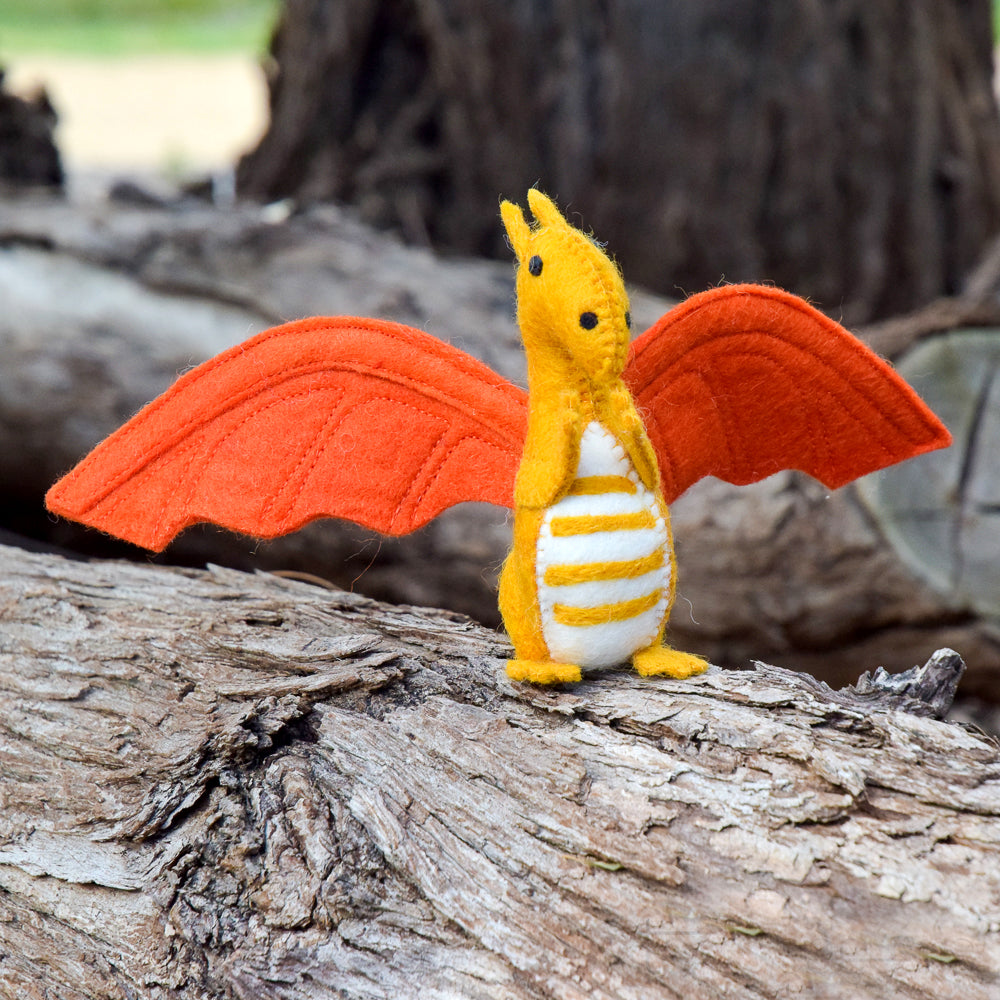 Felt Dragon Toy - Orange - Tara Treasures