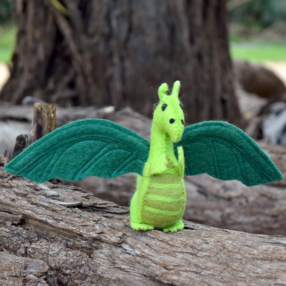 Felt Dragon Toy - Green - Tara Treasures