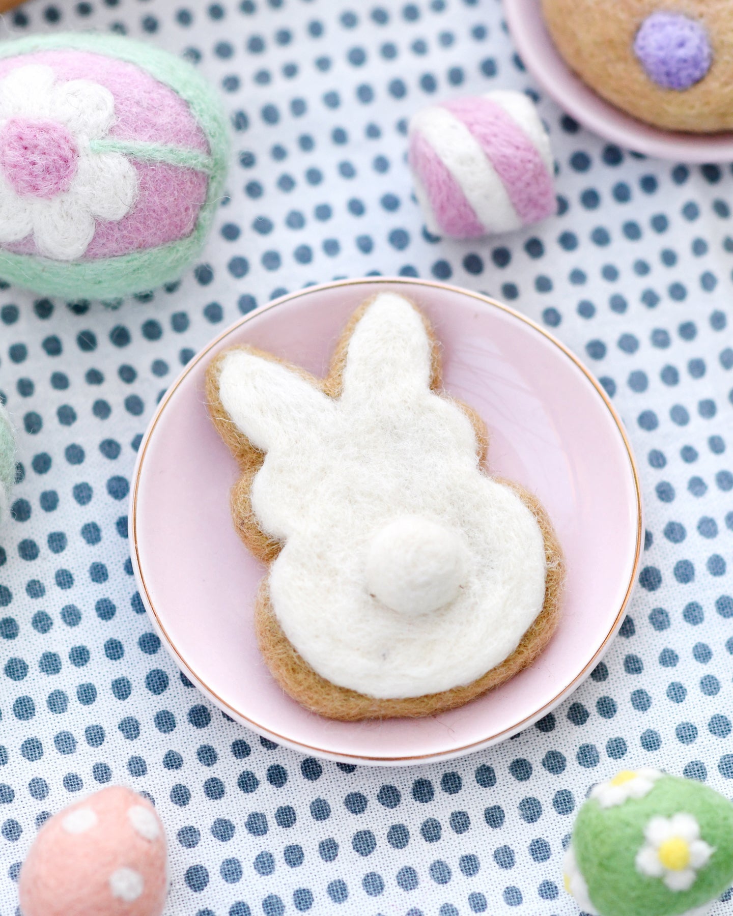 Felt White Easter Bunny Cookie - Tara Treasures