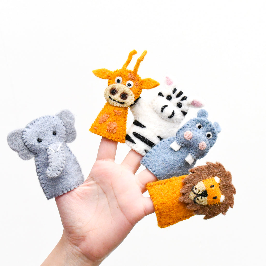 Safari Animals, Finger Puppet Set - Tara Treasures