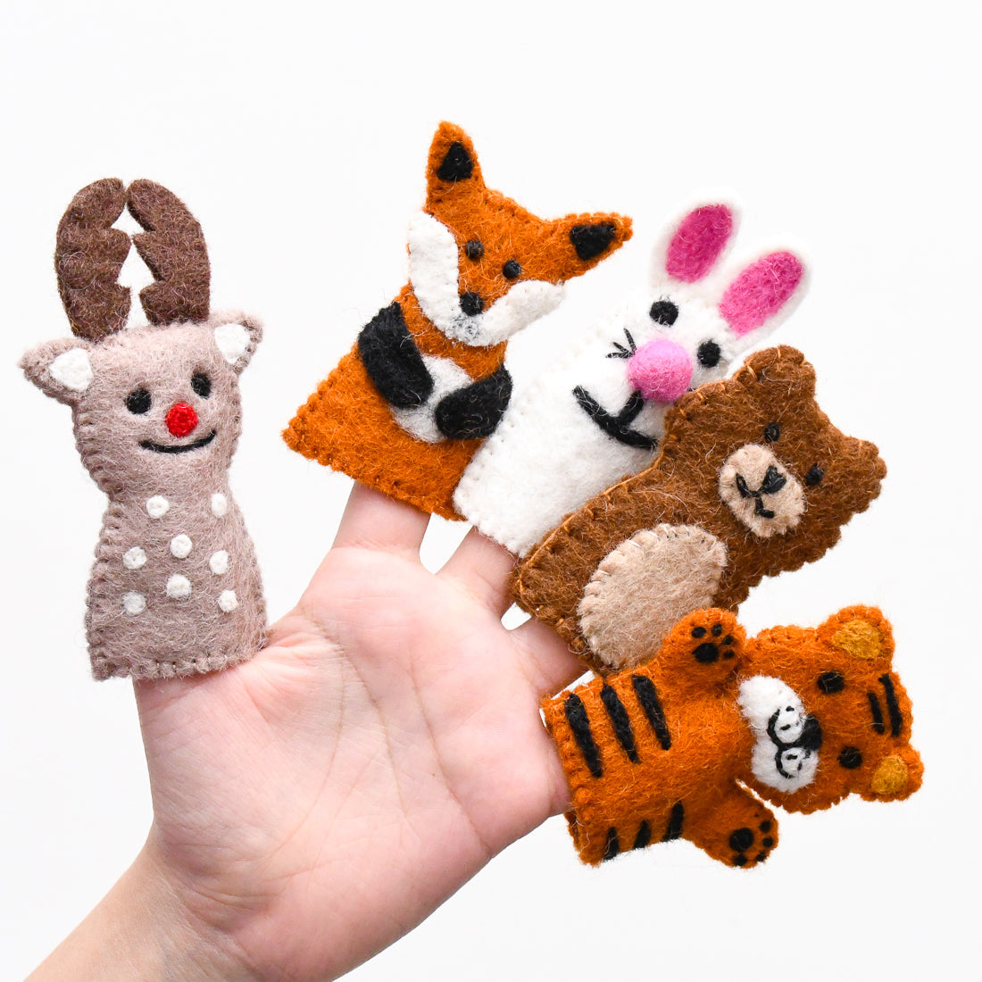 Woodland Animals, Finger Puppet Set - Tara Treasures