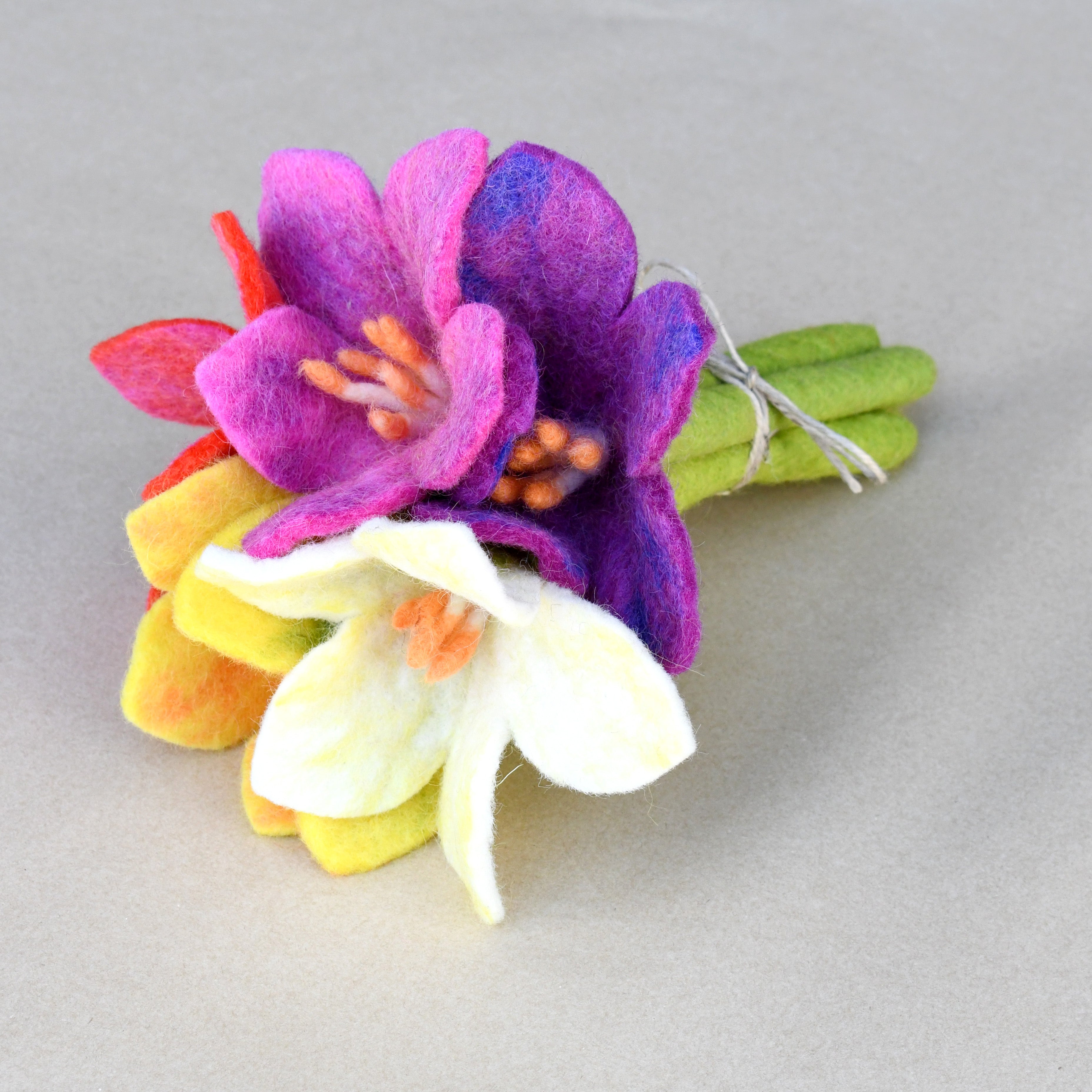 Felt Flowers Set of 5 - Tara Treasures