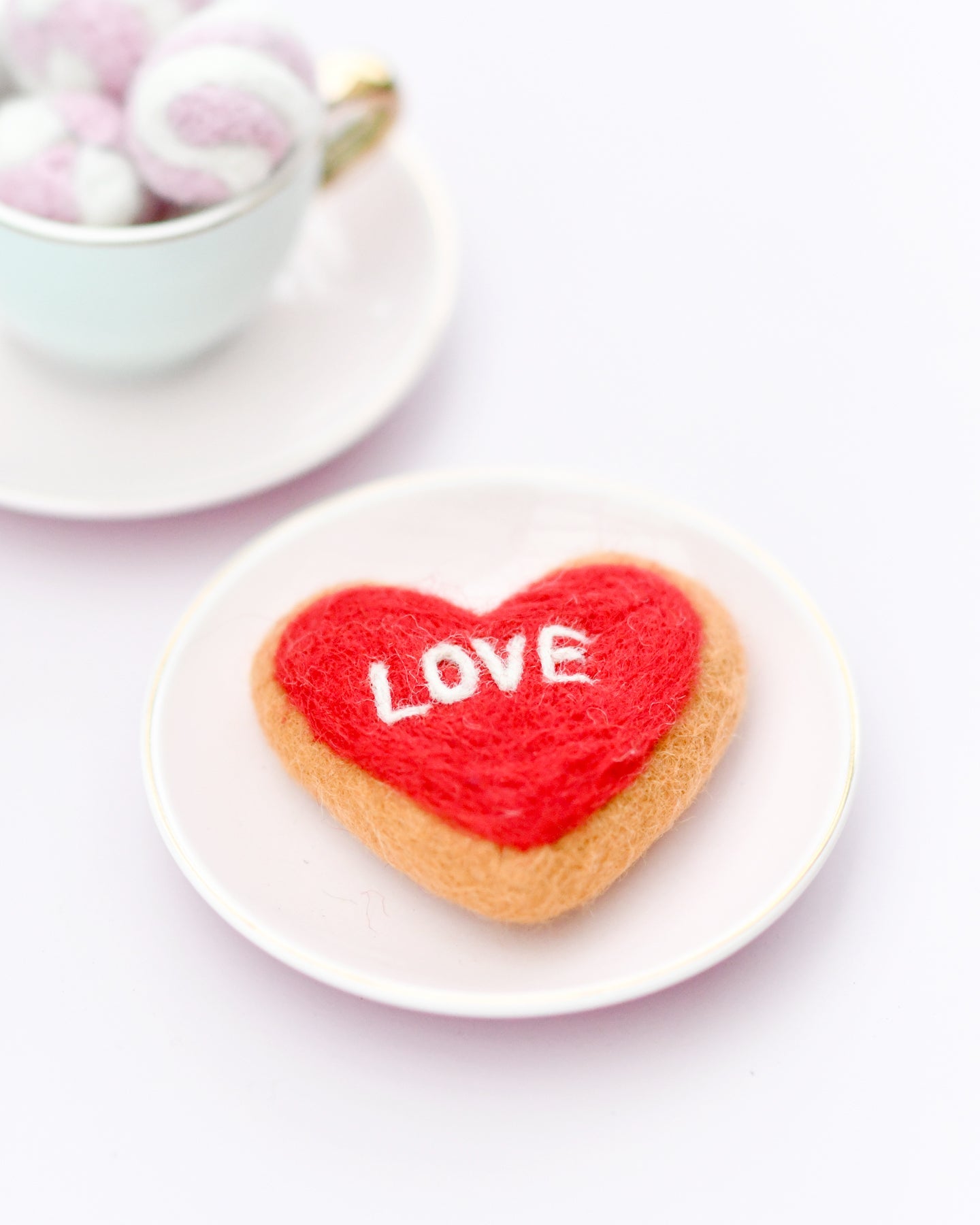 Felt "Love" Heart Icing Cookie - Tara Treasures