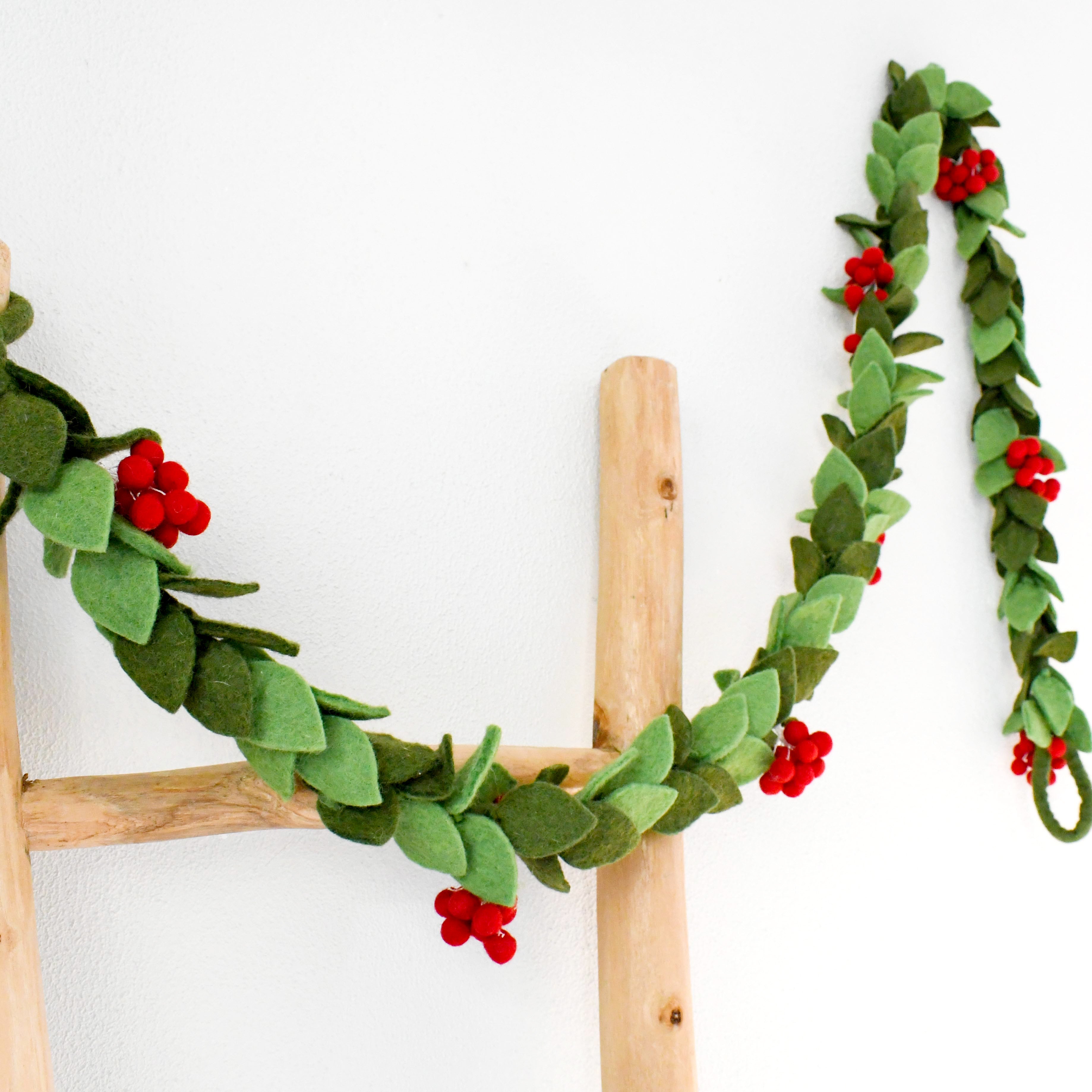 Holly Christmas Garland - Tara Treasures