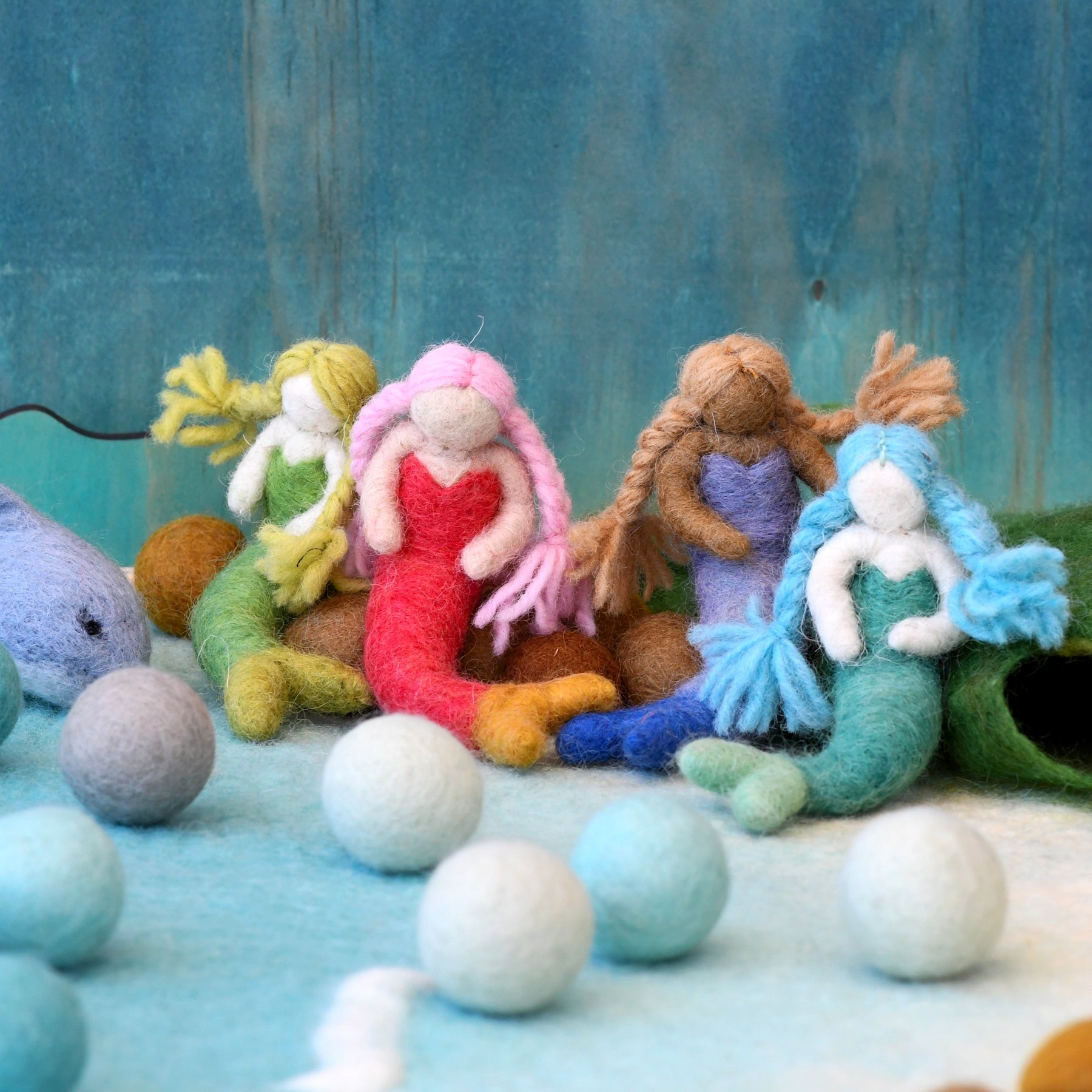 Felt Waldorf Mermaid - Pink Hair - Tara Treasures