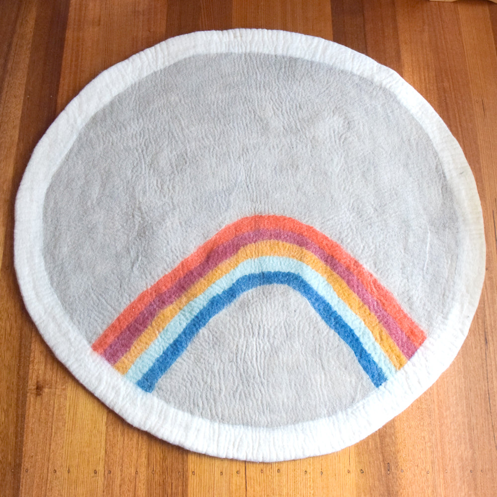 Felt Nursery Rug - Earthy Rainbow - Tara Treasures