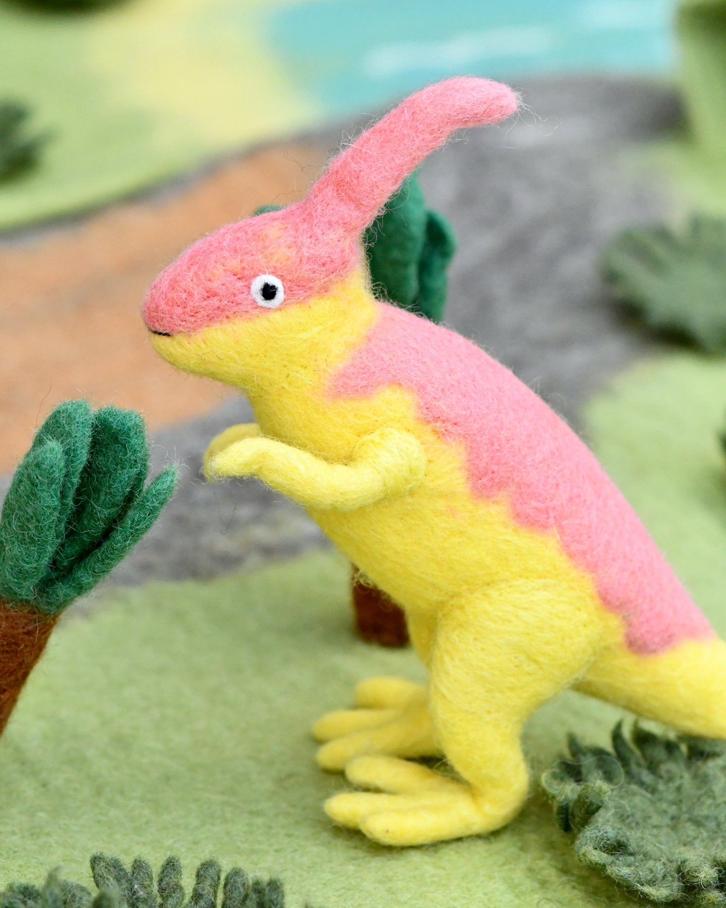 Felt Parasaurolophus Dinosaur Toy - Tara Treasures