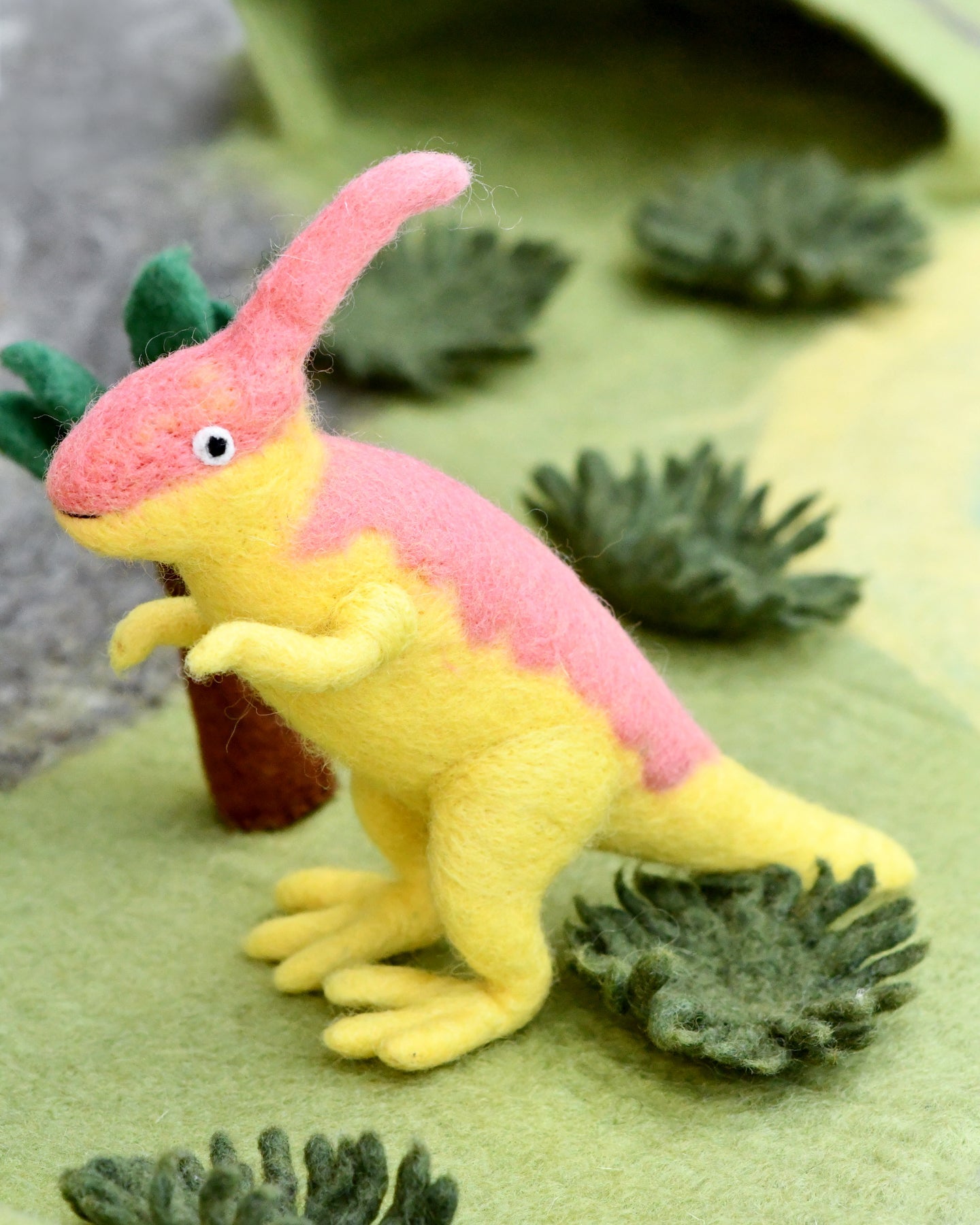 Felt Parasaurolophus Dinosaur Toy - Tara Treasures