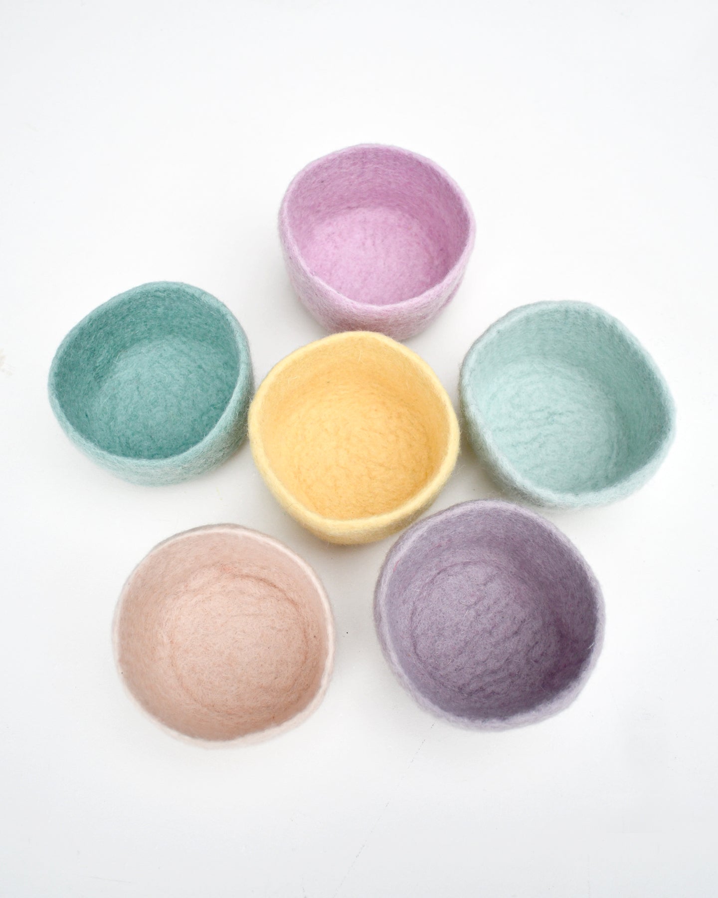 Felt Big Pastel Bowls - Set of 6