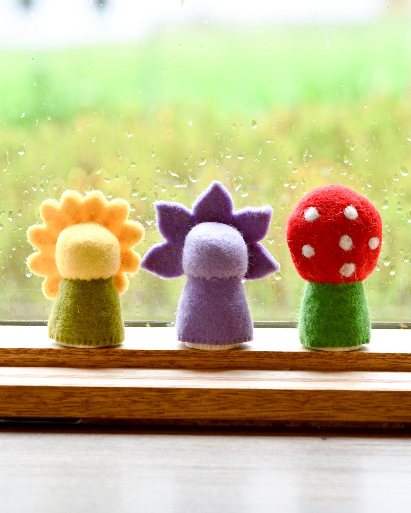 Floral Peg Dolls Set - Sunflower, Iris and Toadstool (Preorder) - Tara Treasures