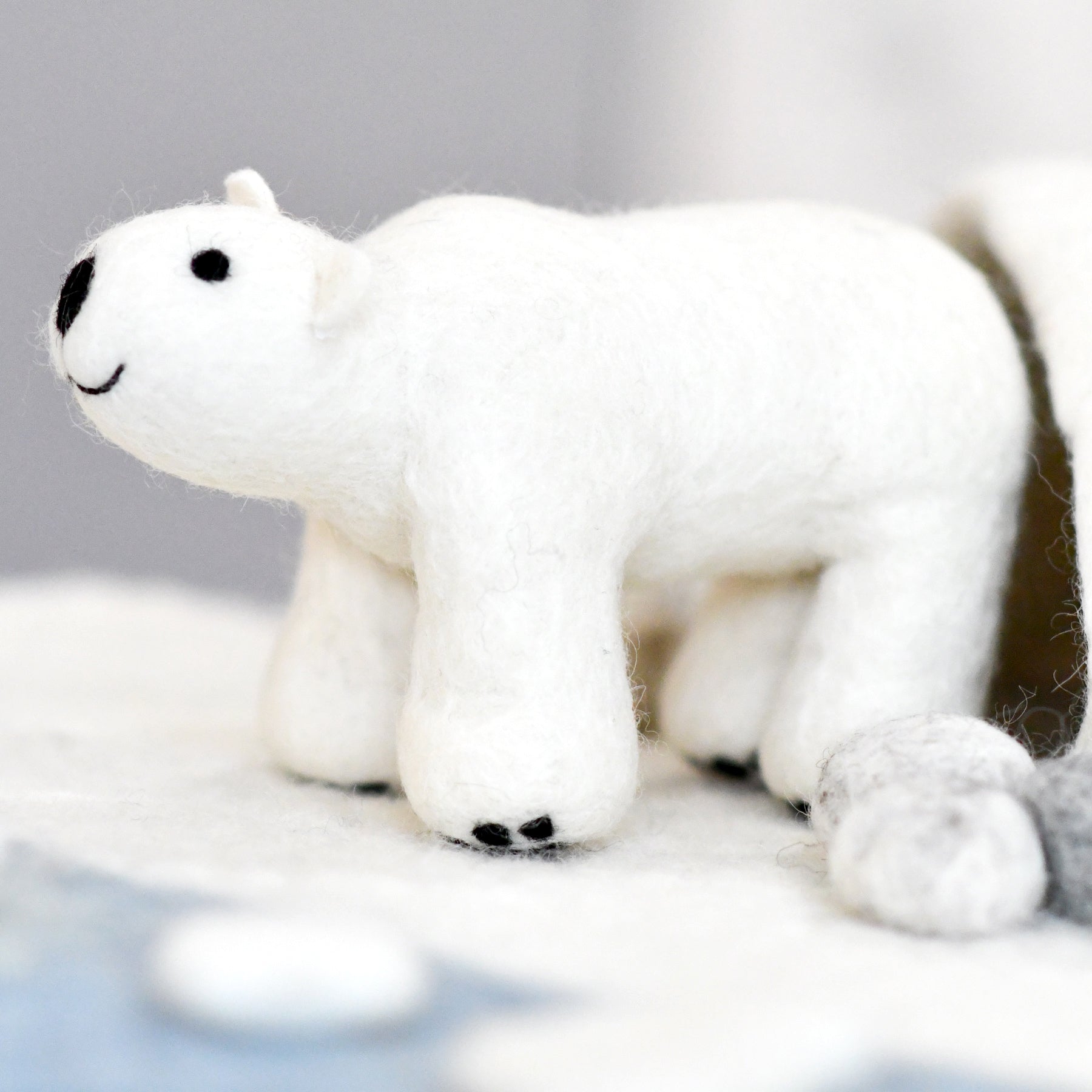 Felt Polar Bear Toy - Tara Treasures