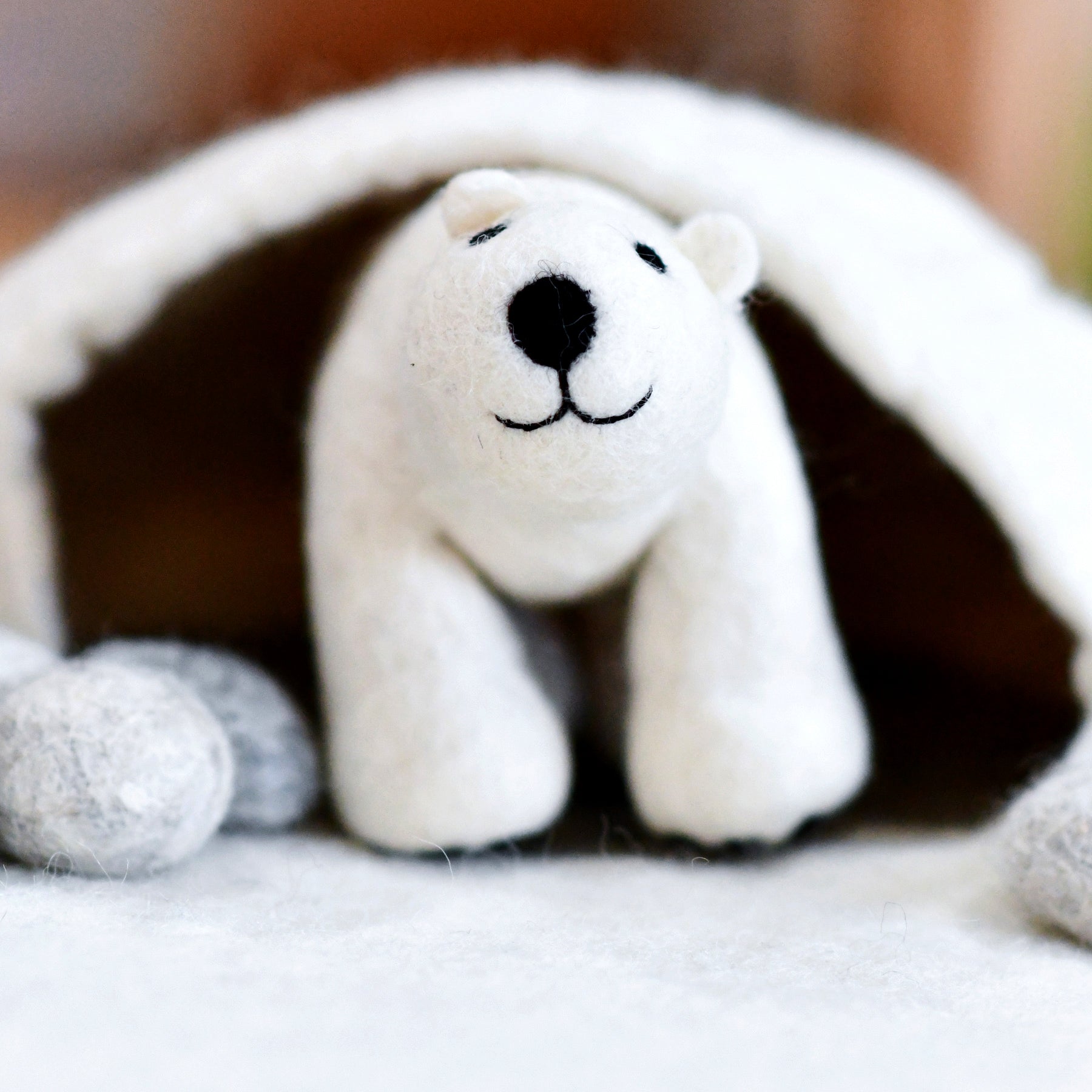 Felt Polar Bear Toy - Tara Treasures