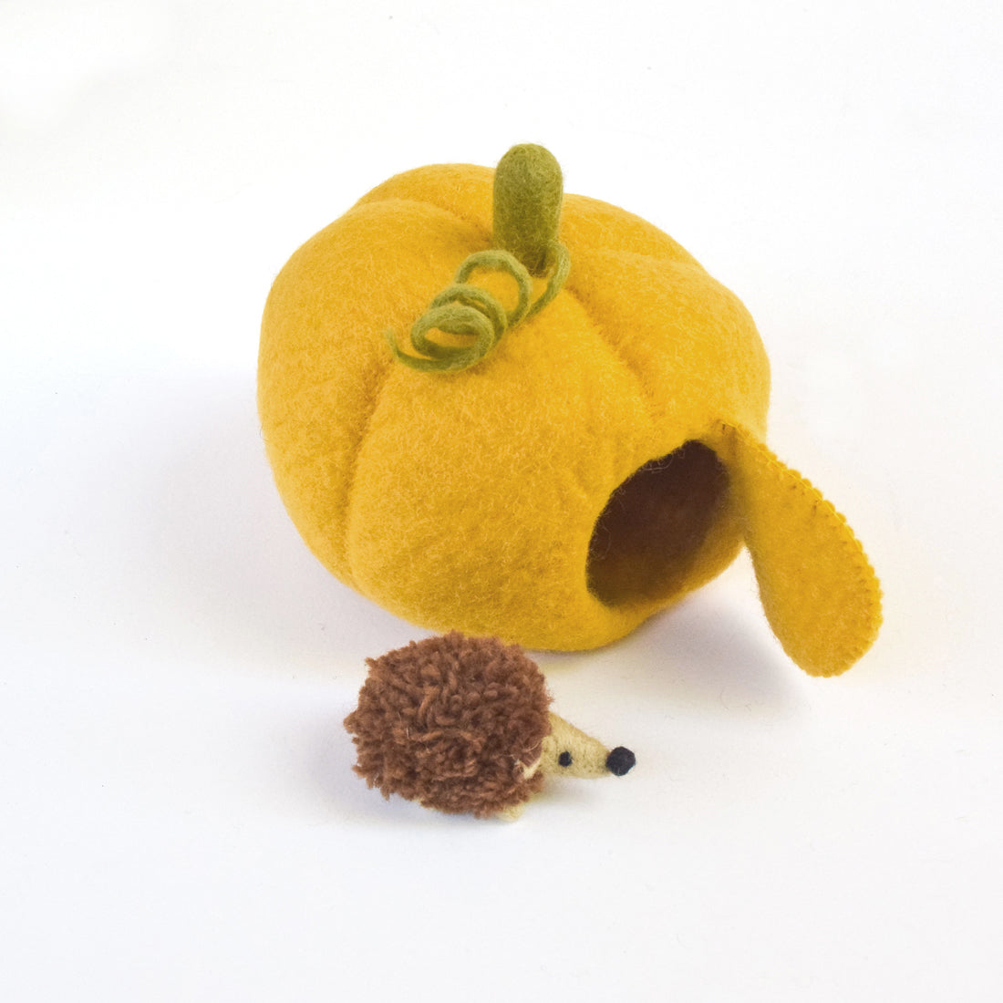 Felt Pumpkin House with Hedgehog Toy - Tara Treasures