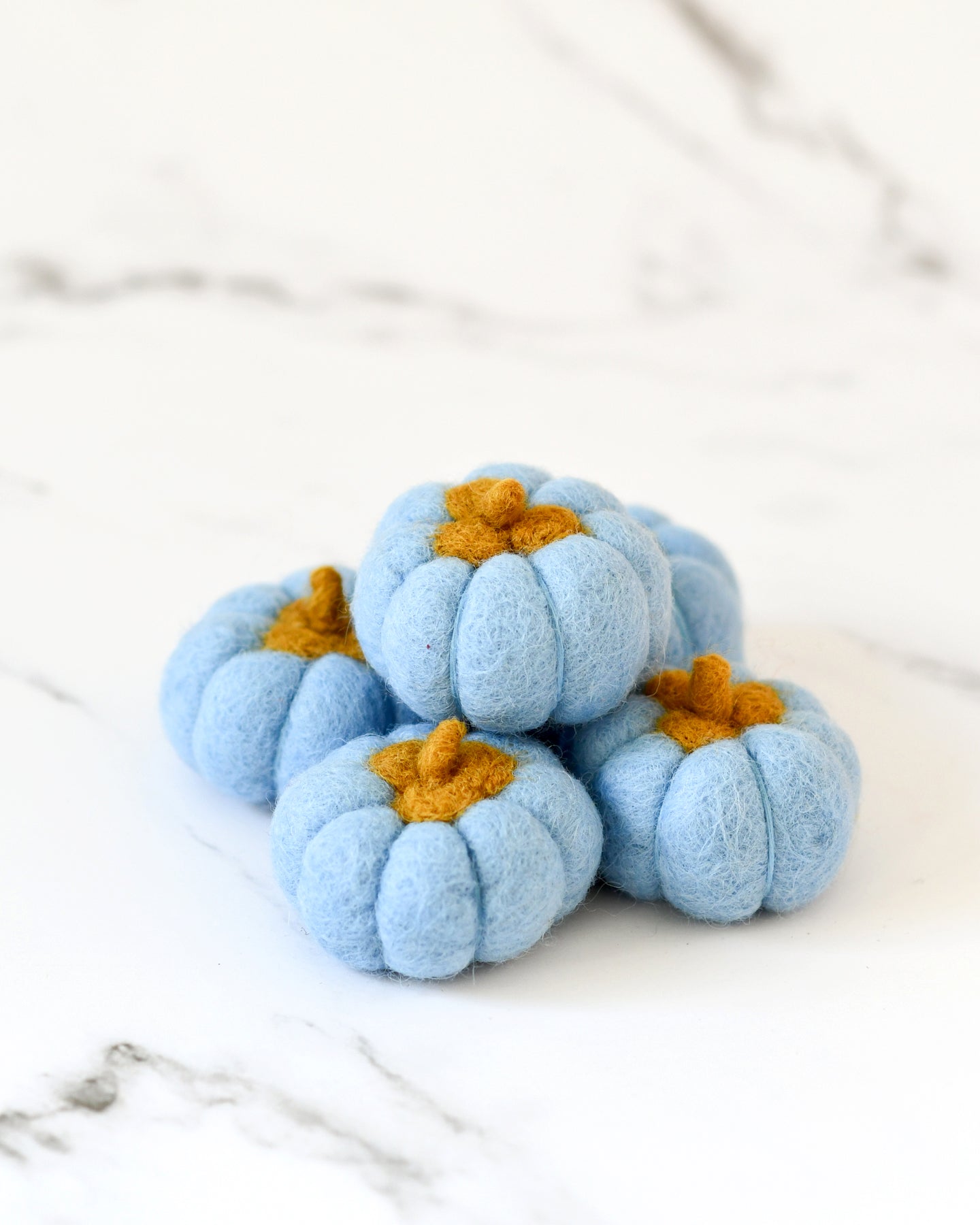 Felt Pumpkins (Sky Blue Coloured) - 5 Pumpkins - Tara Treasures