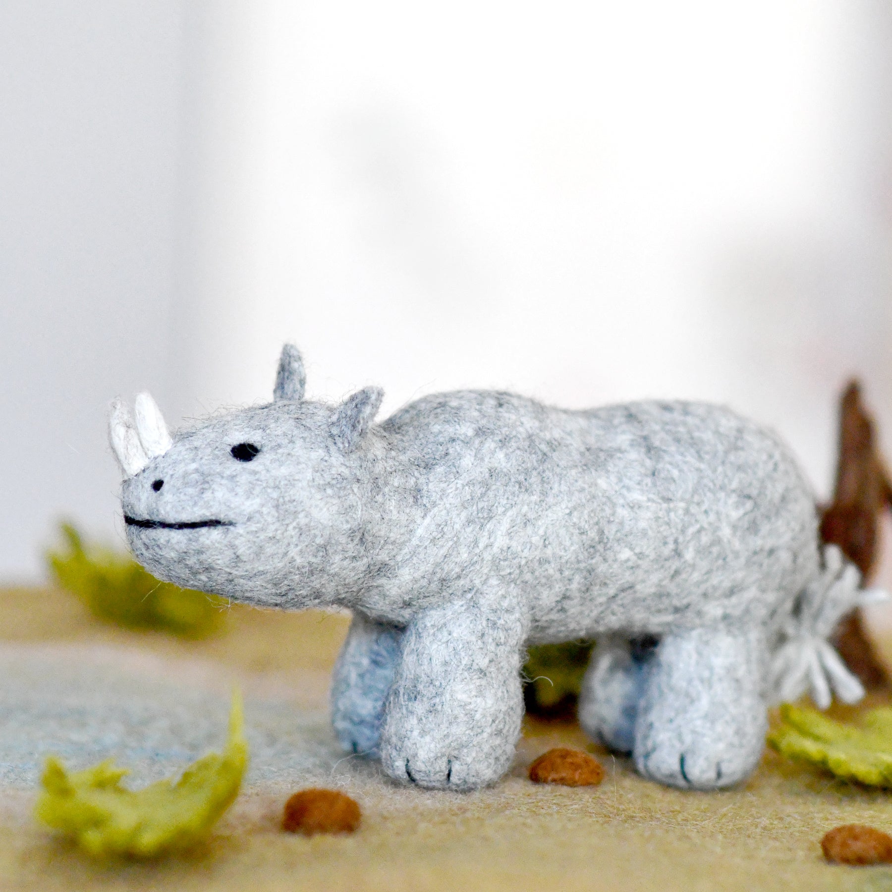 Felt Safari Rhino Toy - Tara Treasures