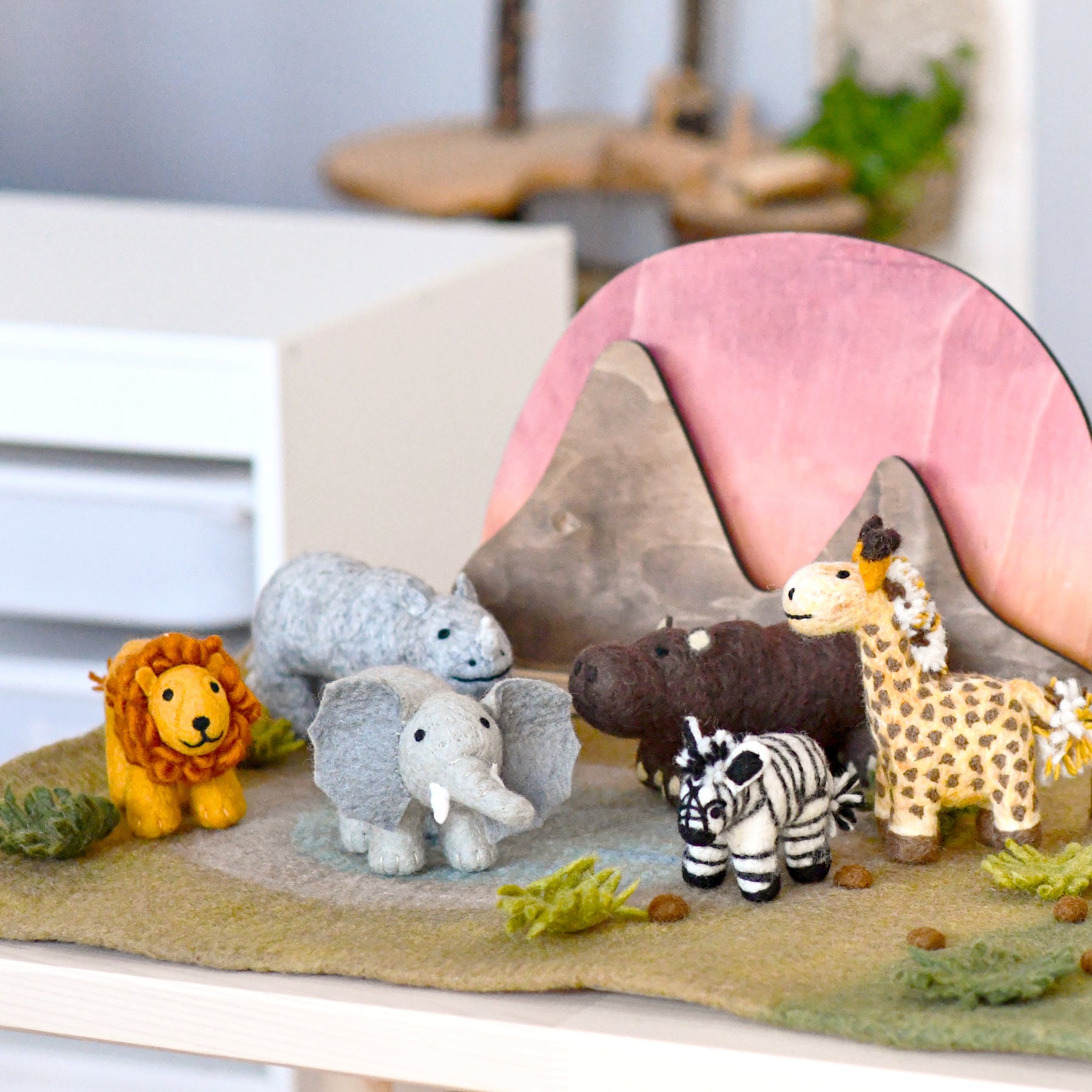 Felt Safari Rhino Toy - Tara Treasures