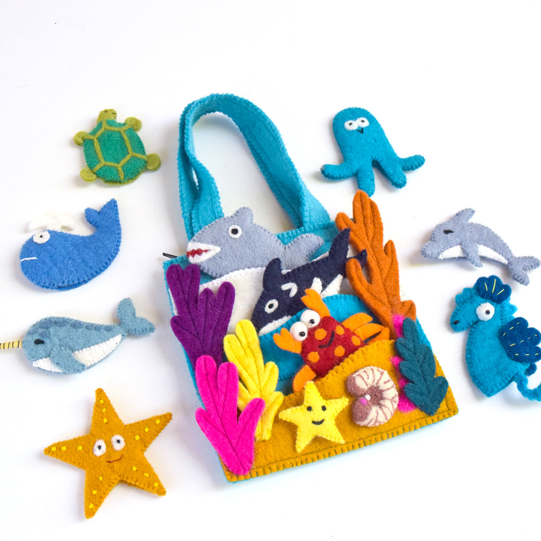 Finger Puppets - Sea Playscape Bag - Tara Treasures