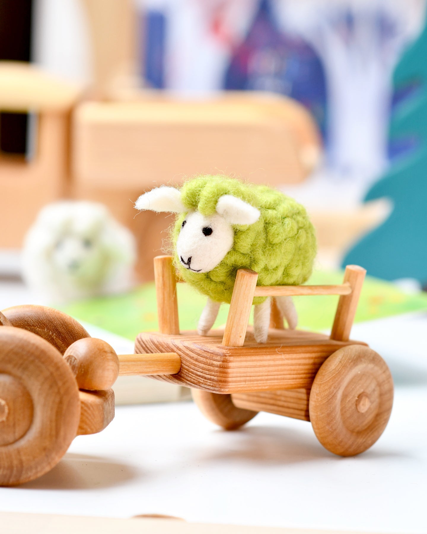 Felt Green Sheep Toy