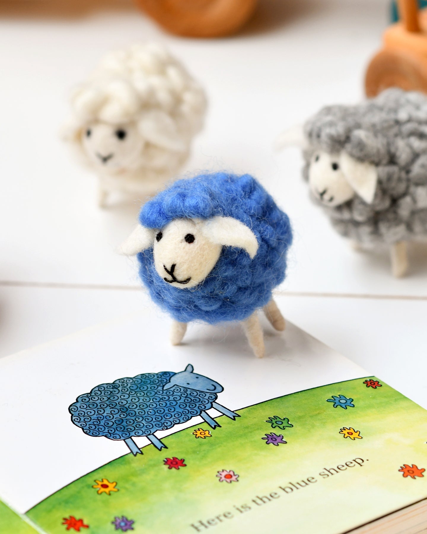 Felt Blue Sheep Toy