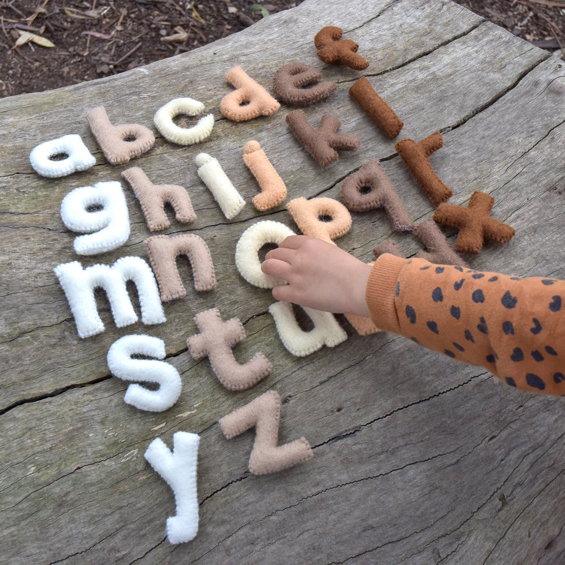 Felt Alphabet Small Letters - Earthy Colours - Tara Treasures