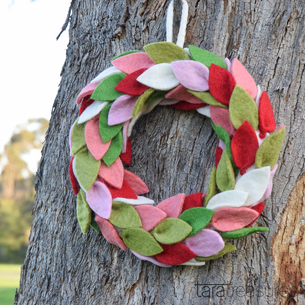 Felt Leaves Wreath - Spring - Tara Treasures