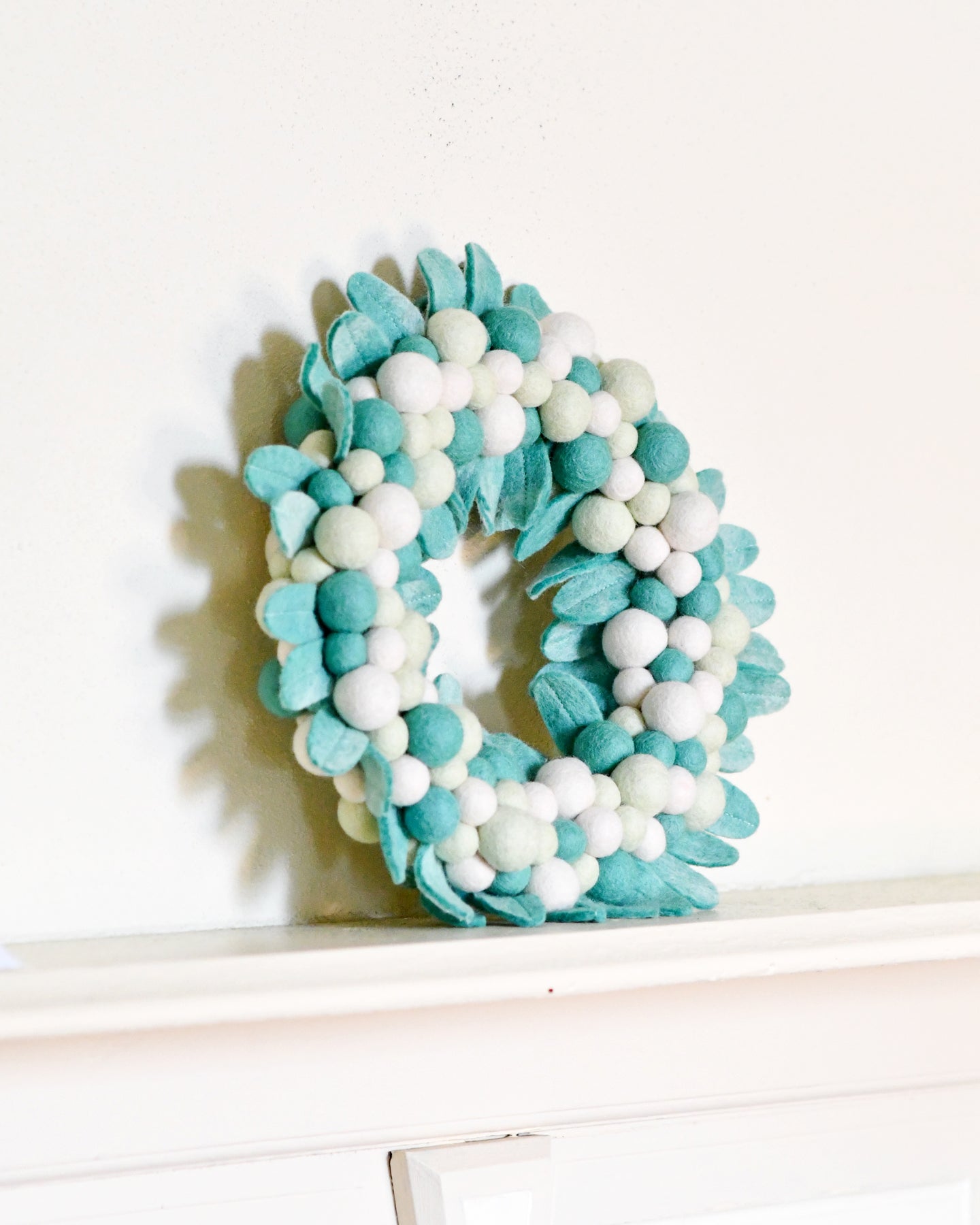 Felt Ball Wreath - Mint Green - Tara Treasures