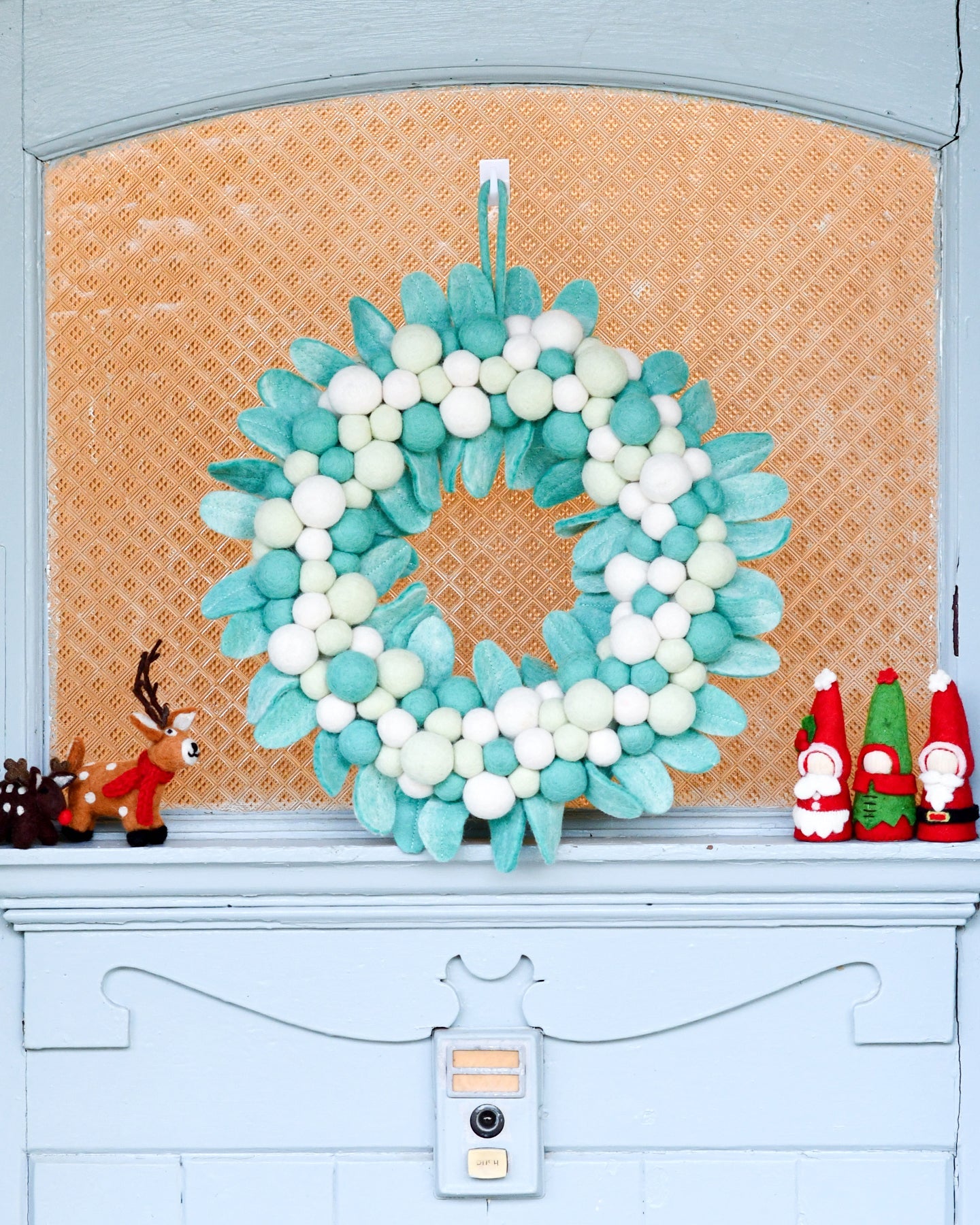 Felt Ball Wreath - Mint Green - Tara Treasures