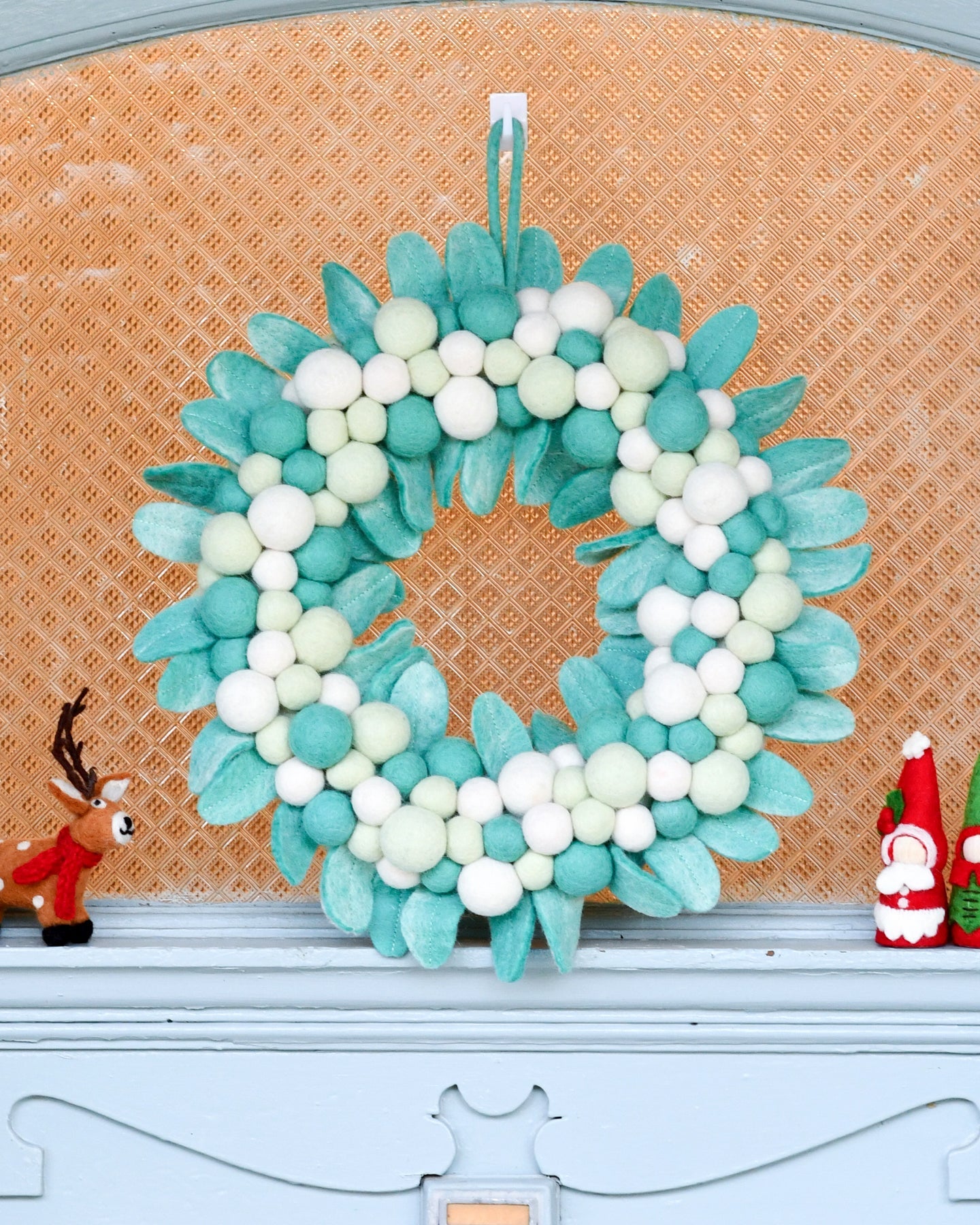 Felt Ball Wreath - Mint Green - Tara Treasures