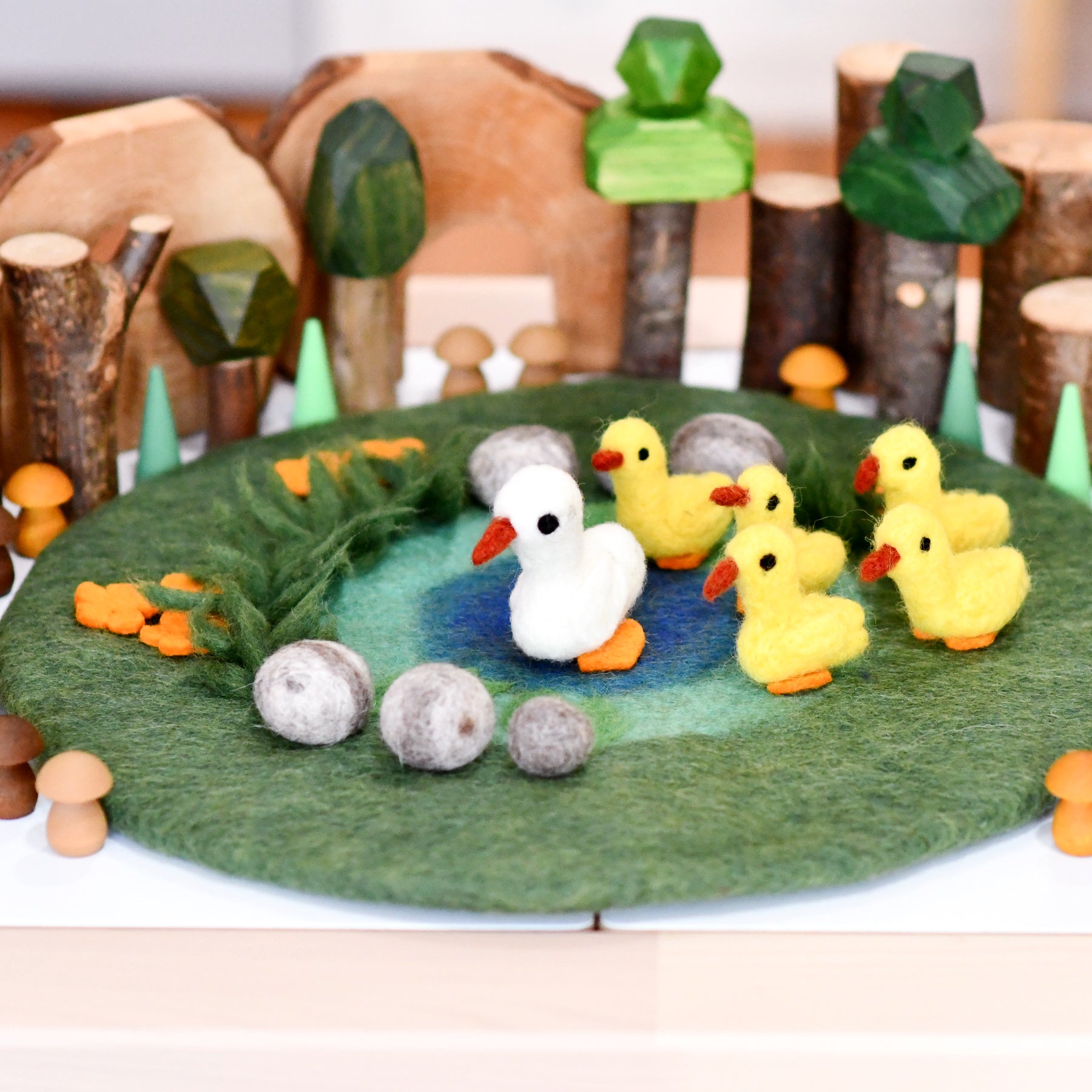 Duck Pond with 6 Ducks Play Mat Playscape - Tara Treasures