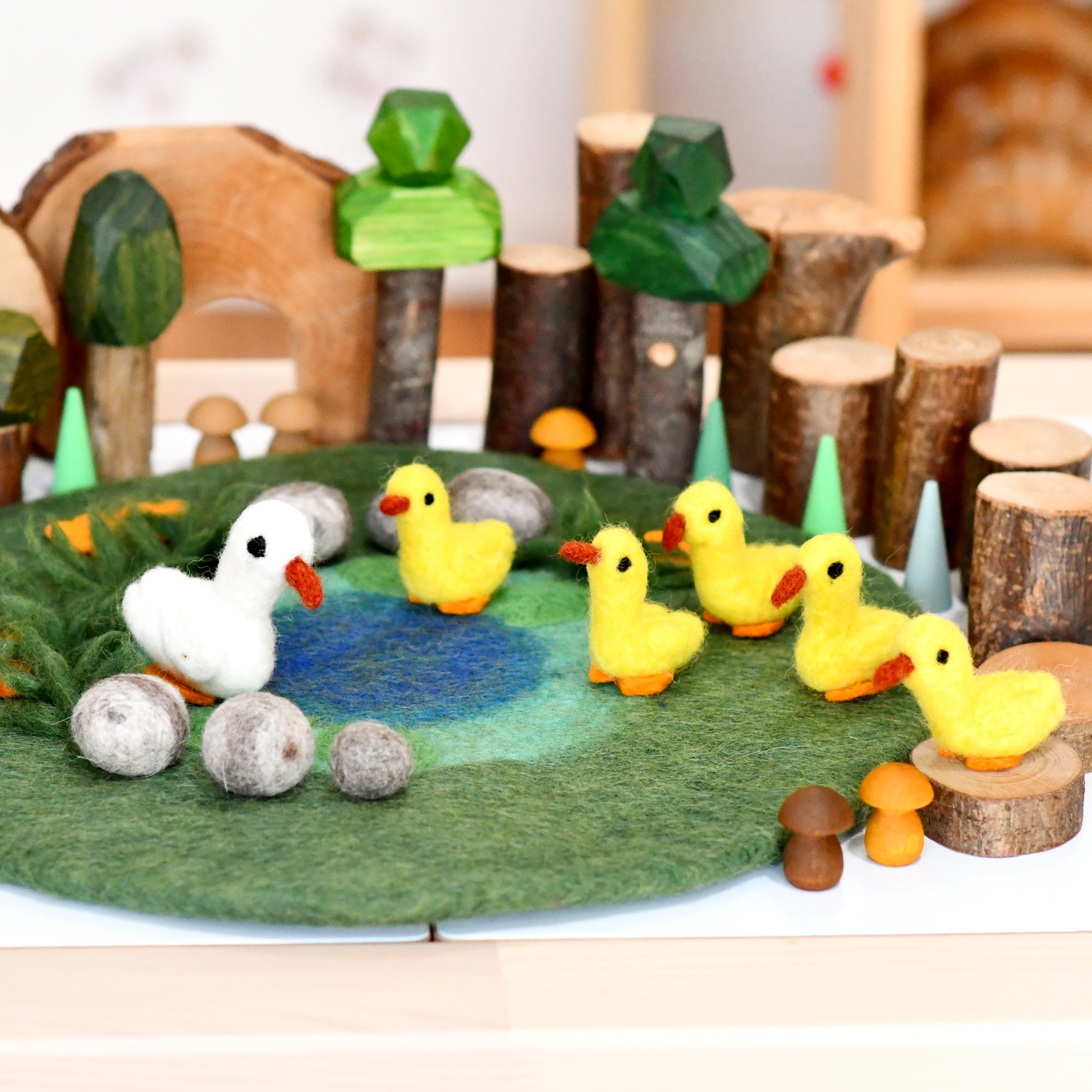 Duck Pond with 6 Ducks Play Mat Playscape - Tara Treasures