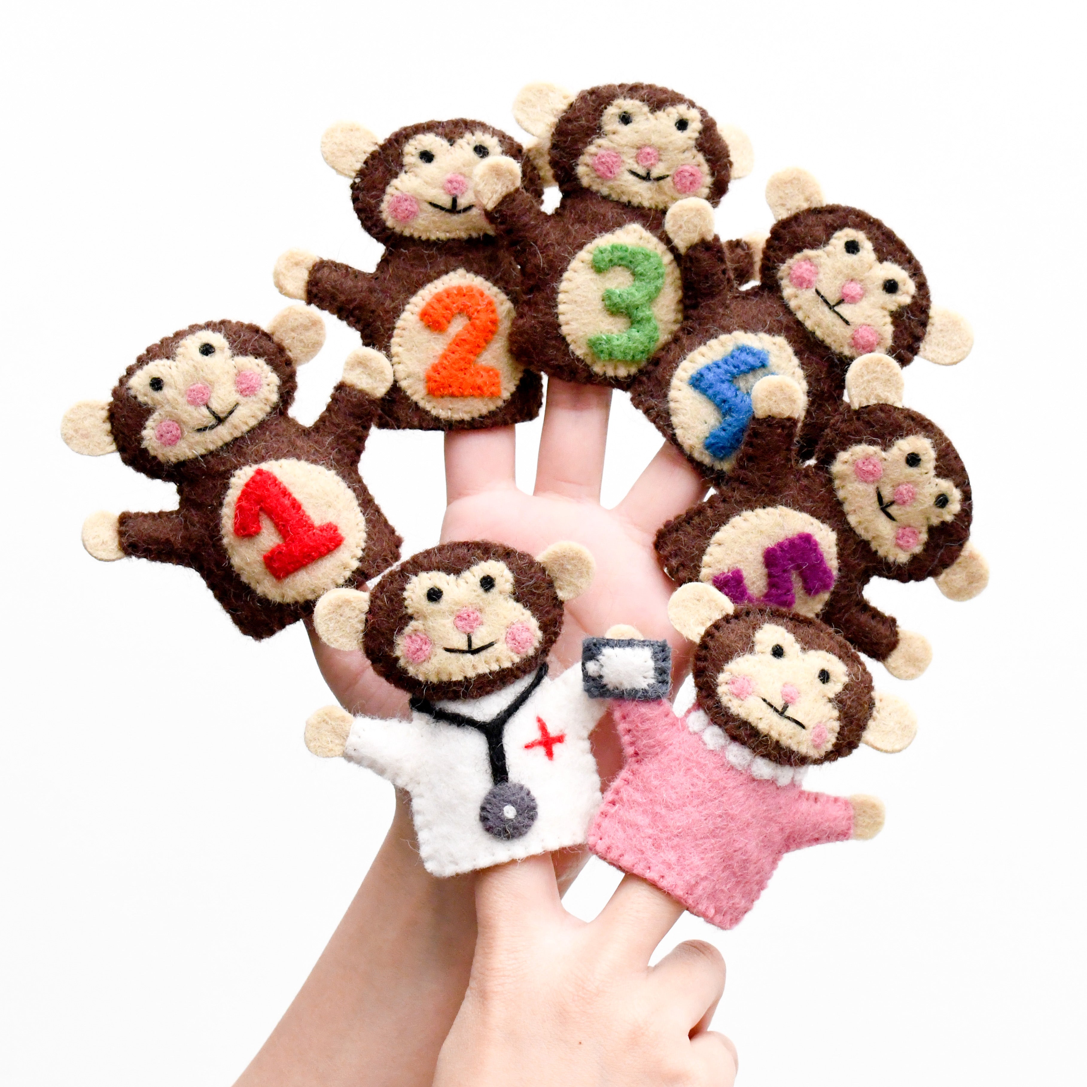 Five Little Monkeys, Finger Puppet Set - Tara Treasures