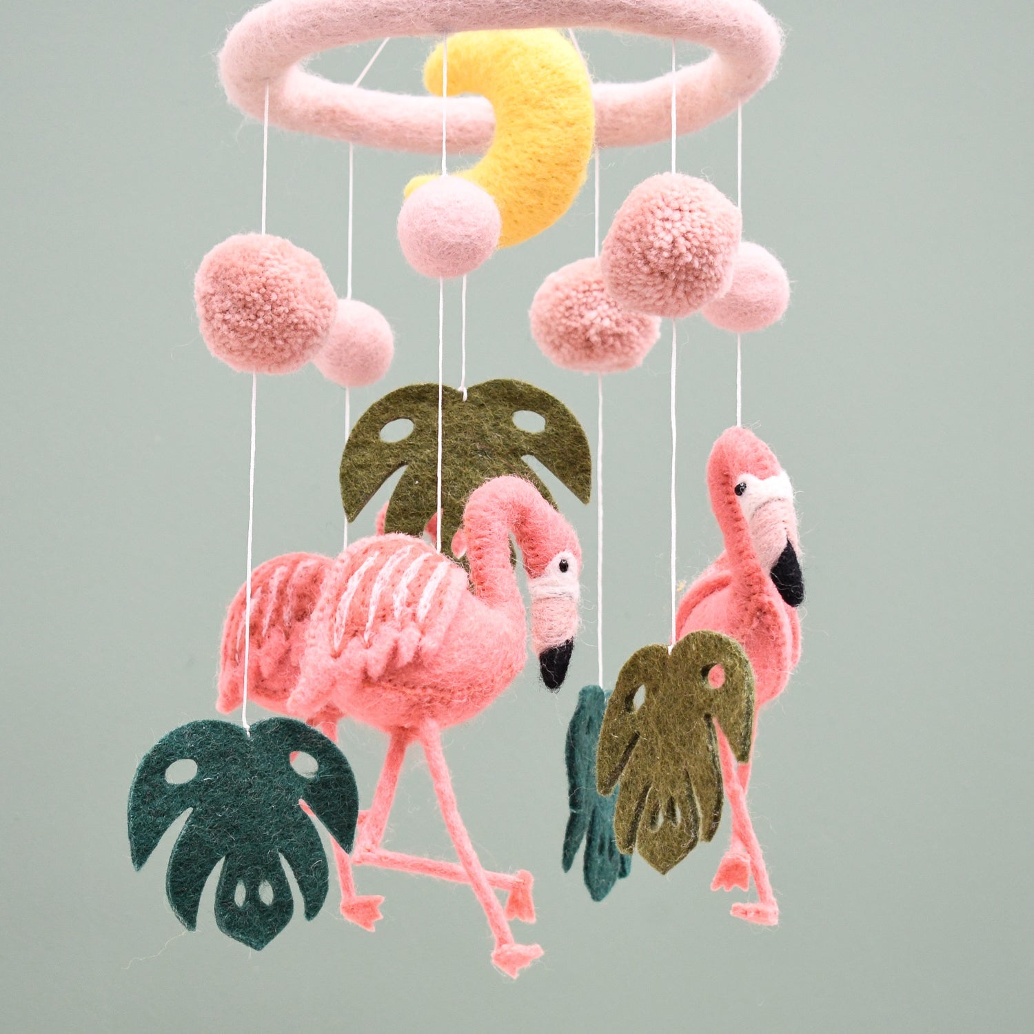 Nursery Cot Mobile - Pink Flamingo Tiki - Tara Treasures