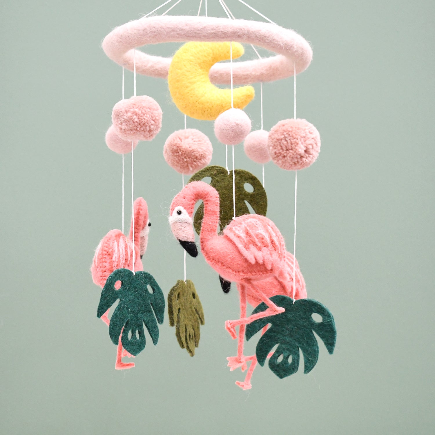 Nursery Cot Mobile - Pink Flamingo Tiki - Tara Treasures